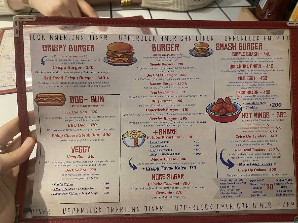 Upperdeck American Diner меню