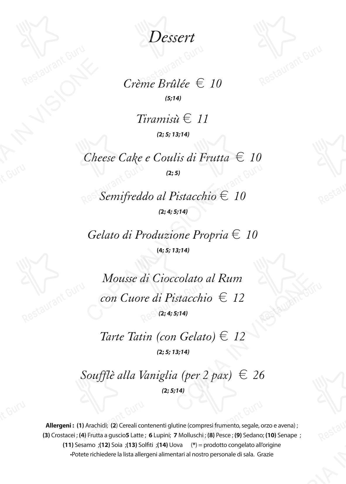VIB в Риме - Lunch Menu