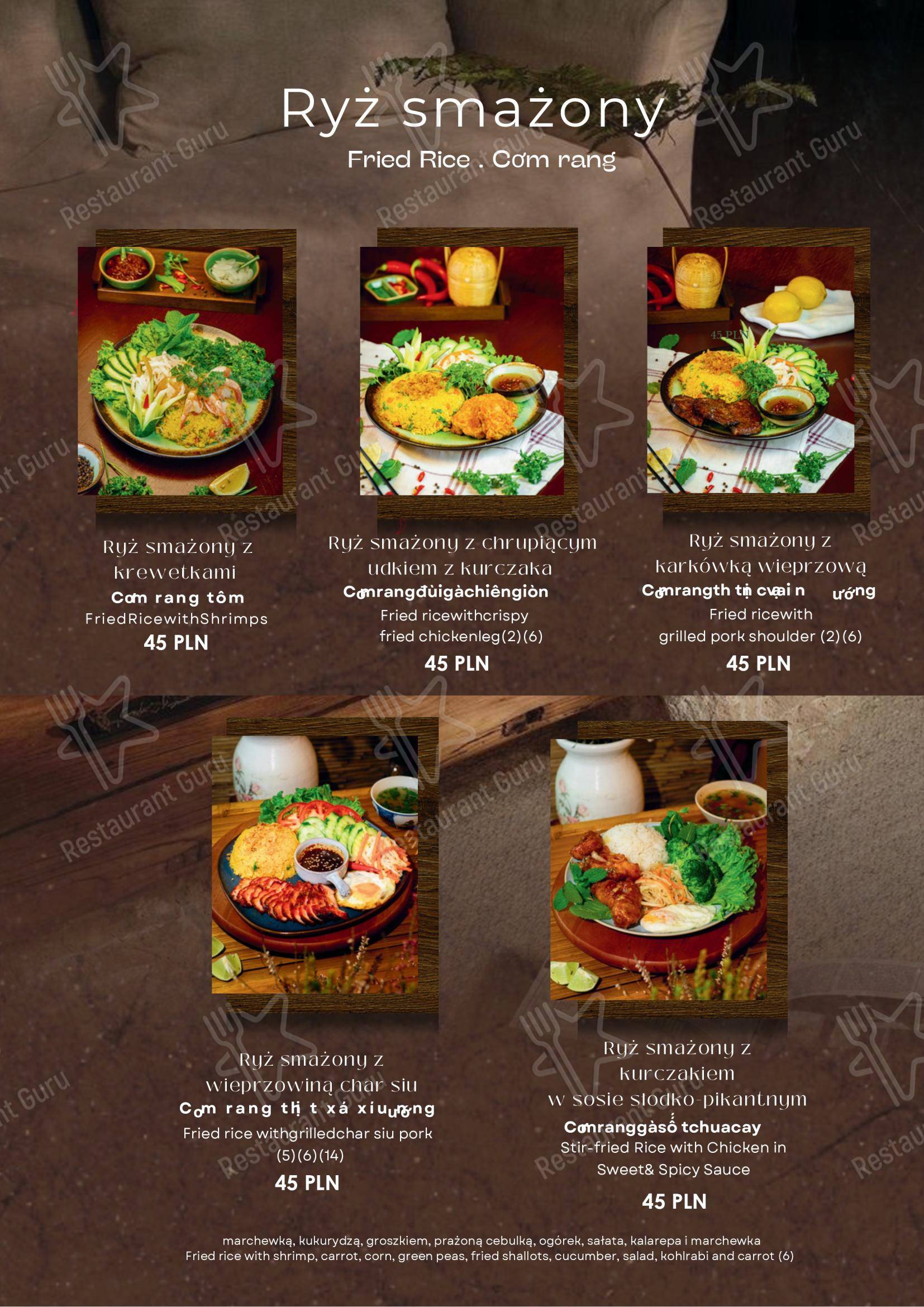 Меню ресторана Viet Rice Essence - Restauracja Wietnamska Bemowo - Меню