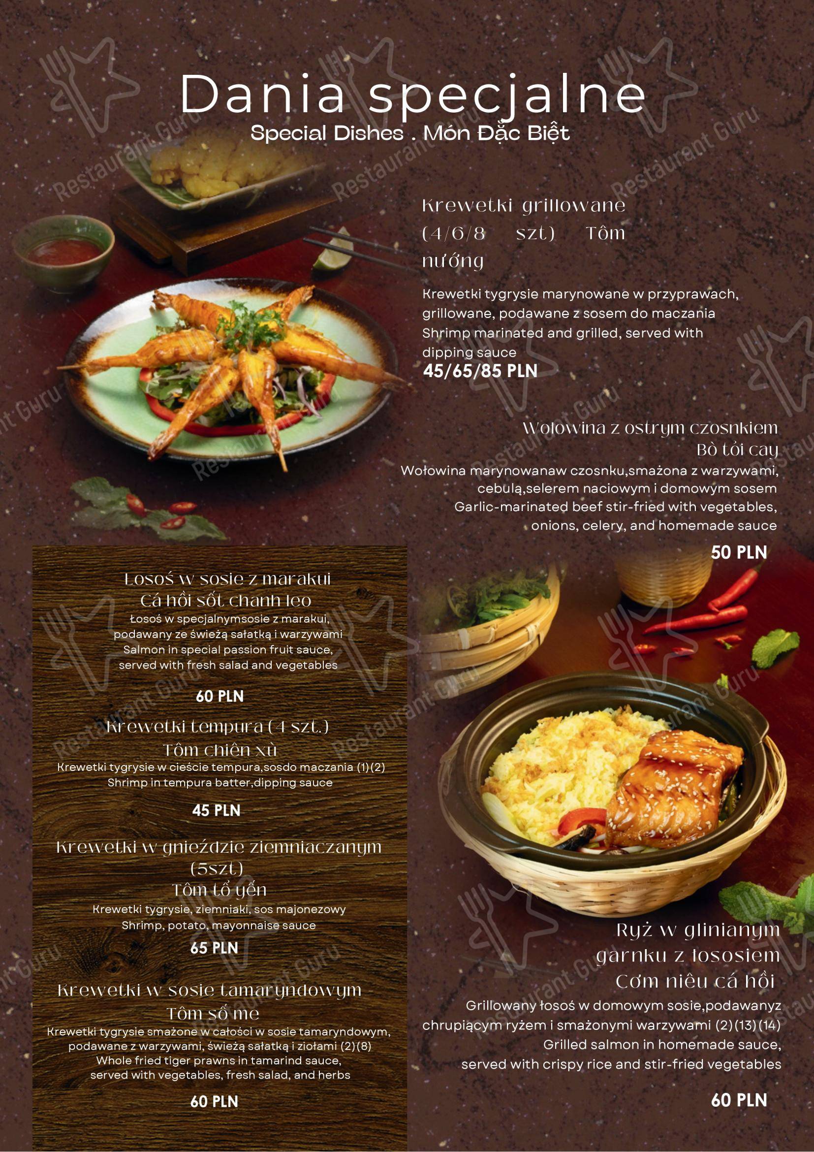 Меню ресторана Viet Rice Essence - Restauracja Wietnamska Bemowo в Варшаве