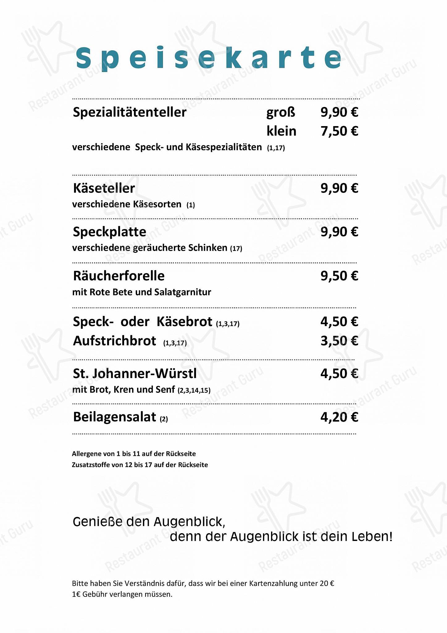 Vinothek Hacker в Розенхайме - Dinner Menu