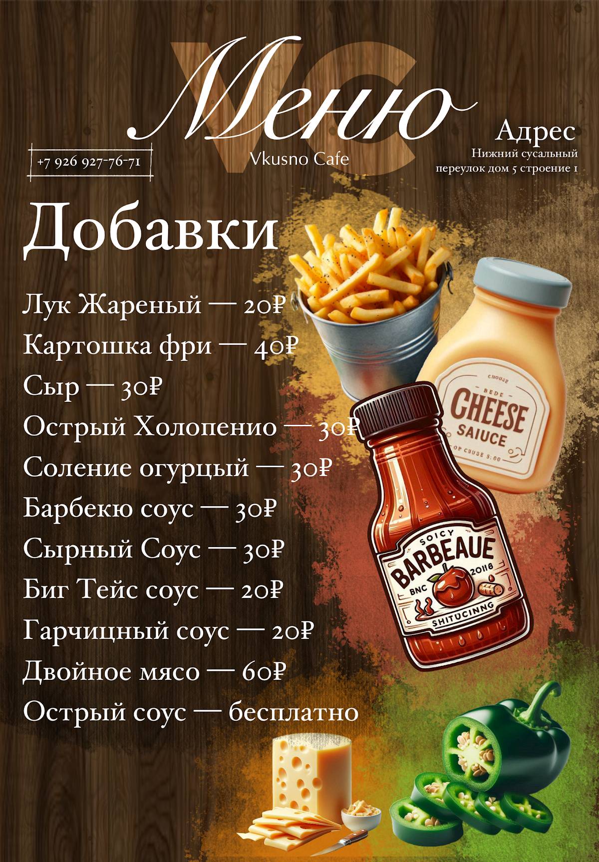 Vkusno Cafe меню