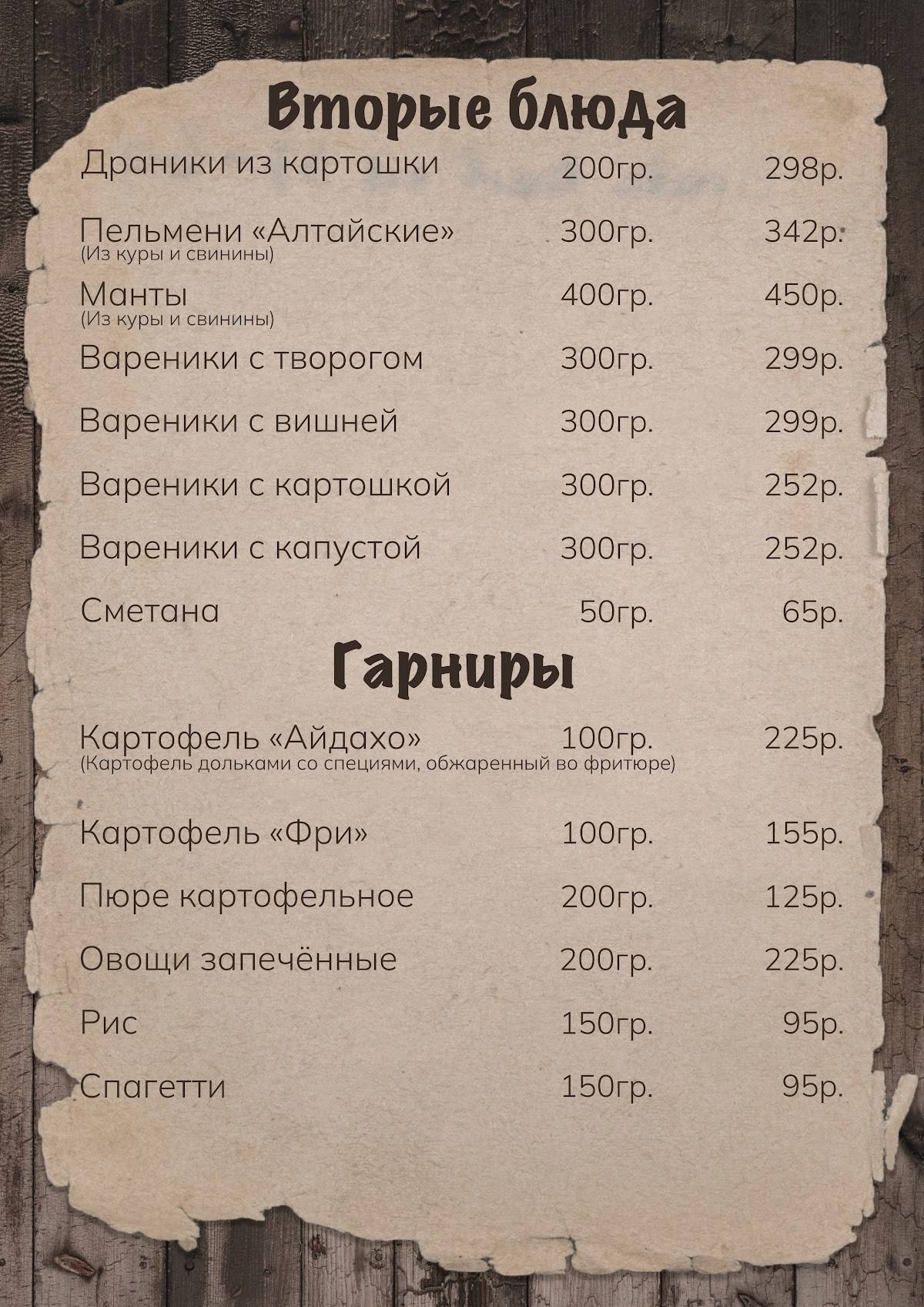 СССР меню