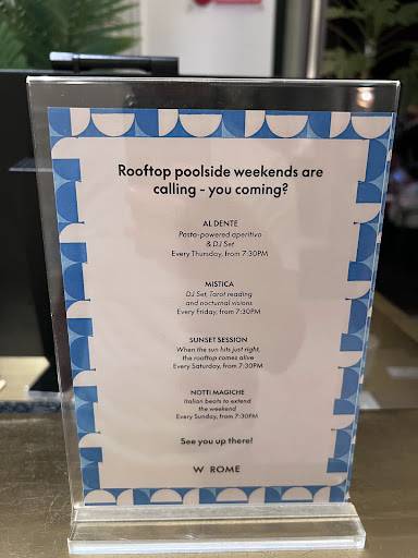 W Lounge меню