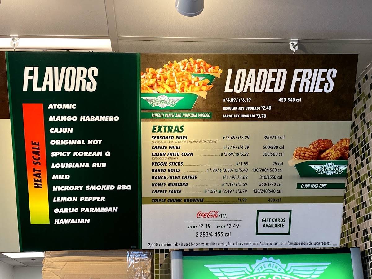 Wingstop меню