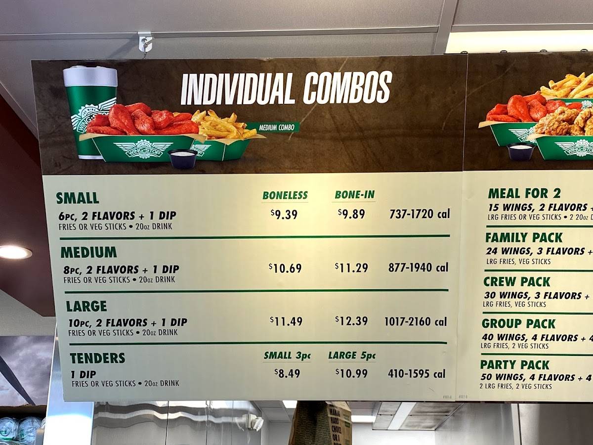 Wingstop меню