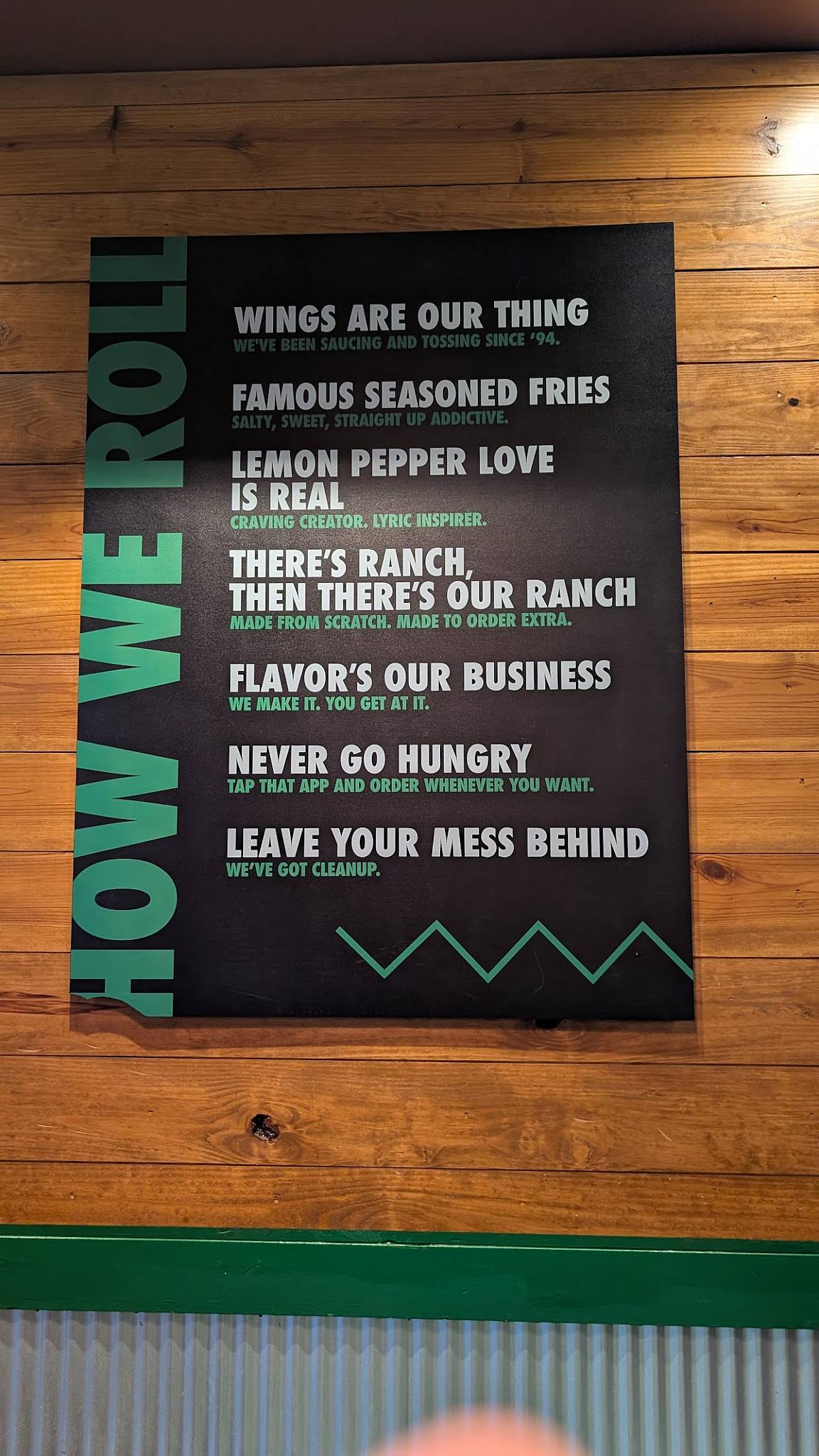 Wingstop меню