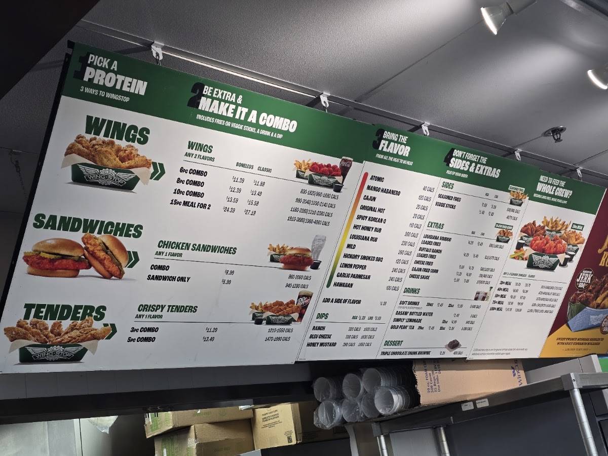 Wingstop меню
