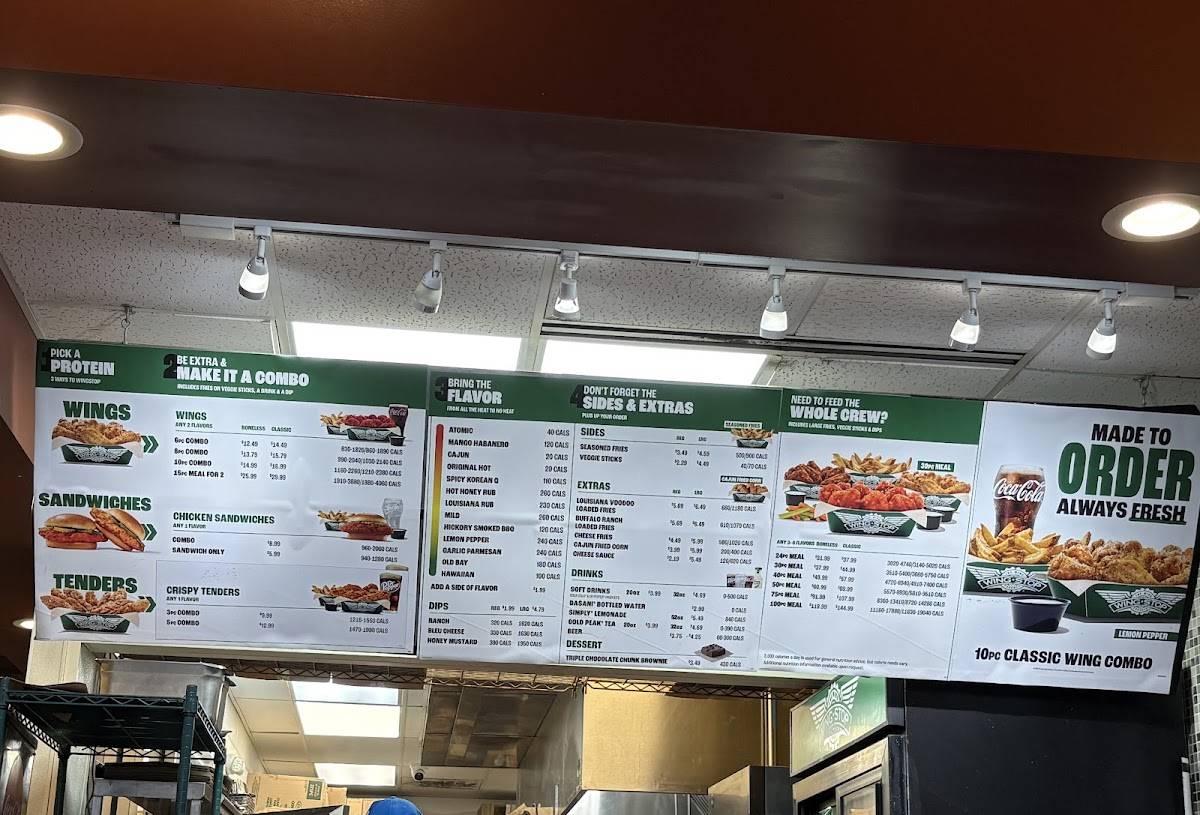 Wingstop меню