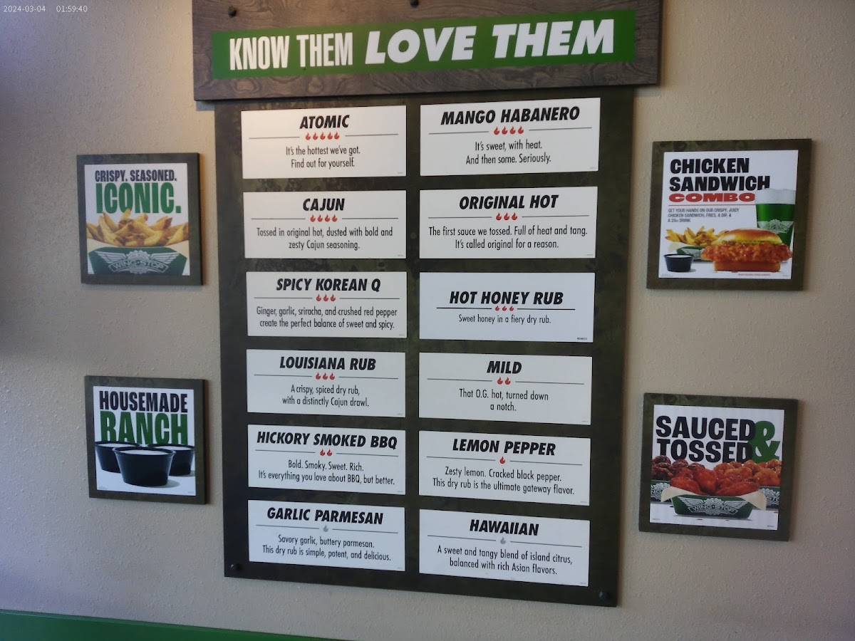 Wingstop меню