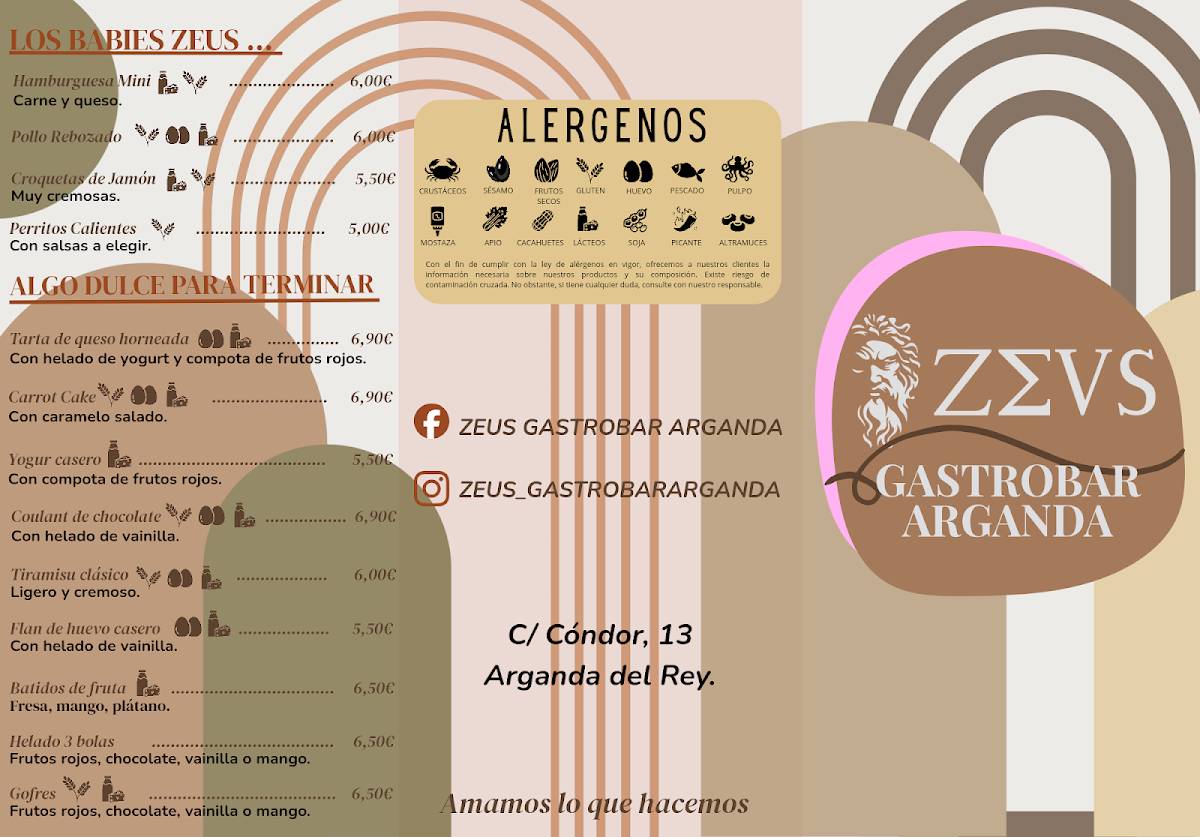Zeus Gastrobar Arganda меню