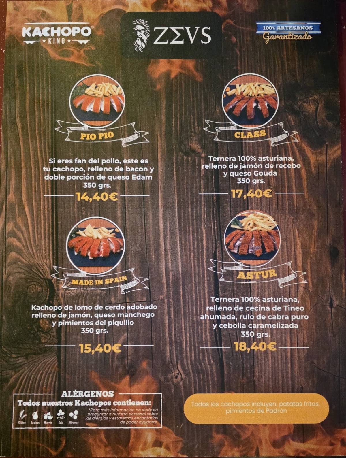 Zeus Gastrobar Arganda меню