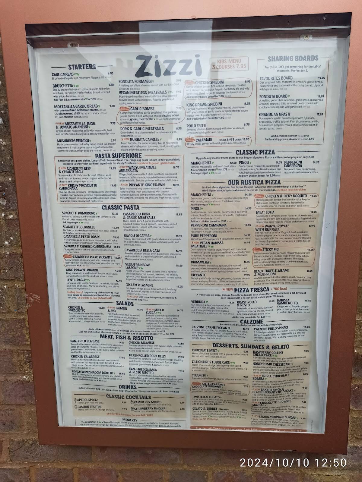 Zizzi - Farnham меню