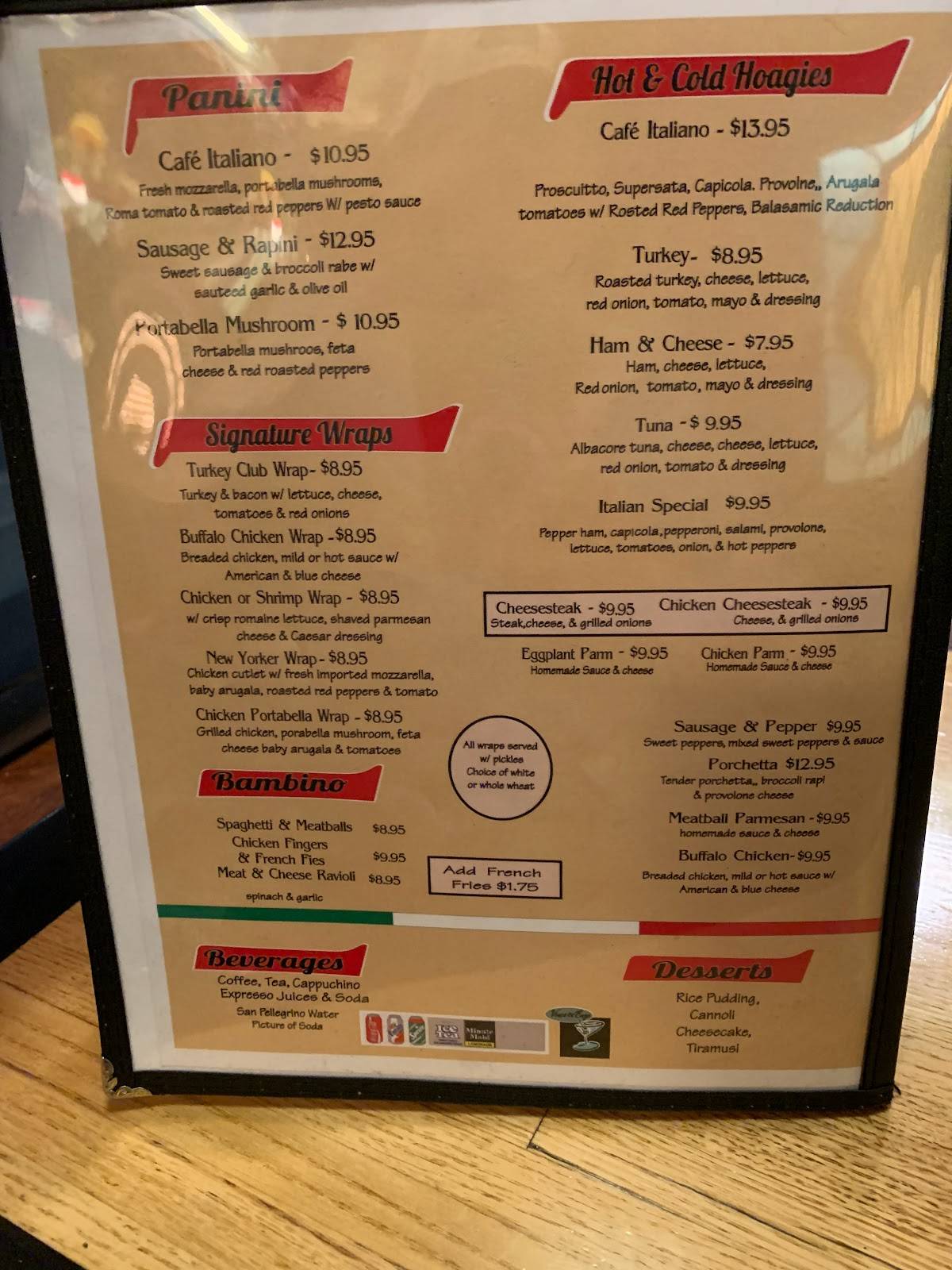 Booty's Cafe Italiano меню