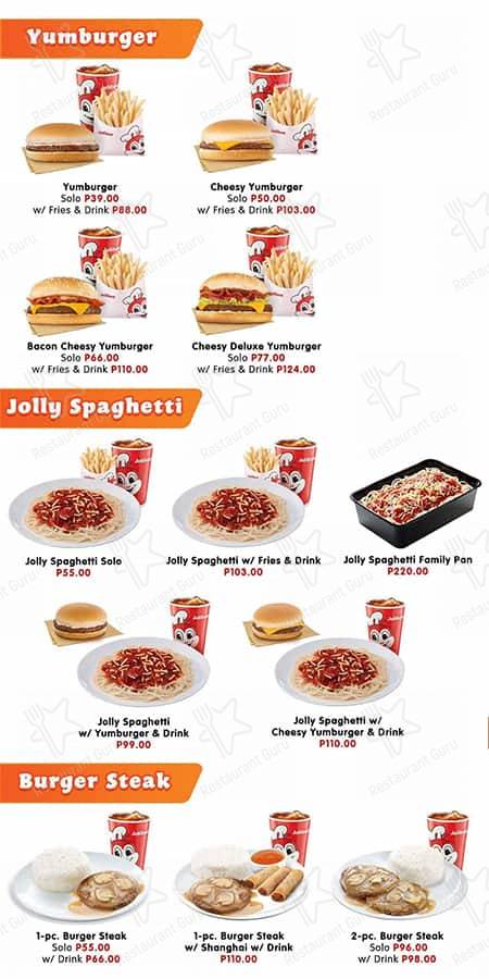 Jollibee Vista Mall Nuvali меню