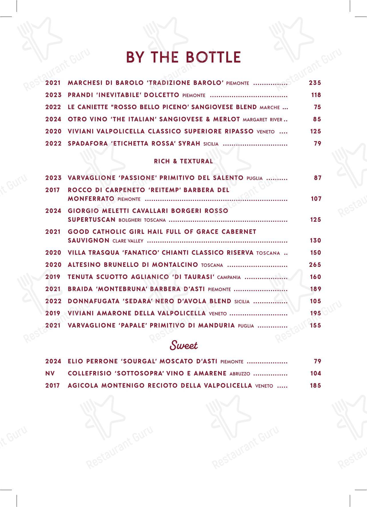 Bar Infinita в Гордоне - Boronia Catering Menu Pack