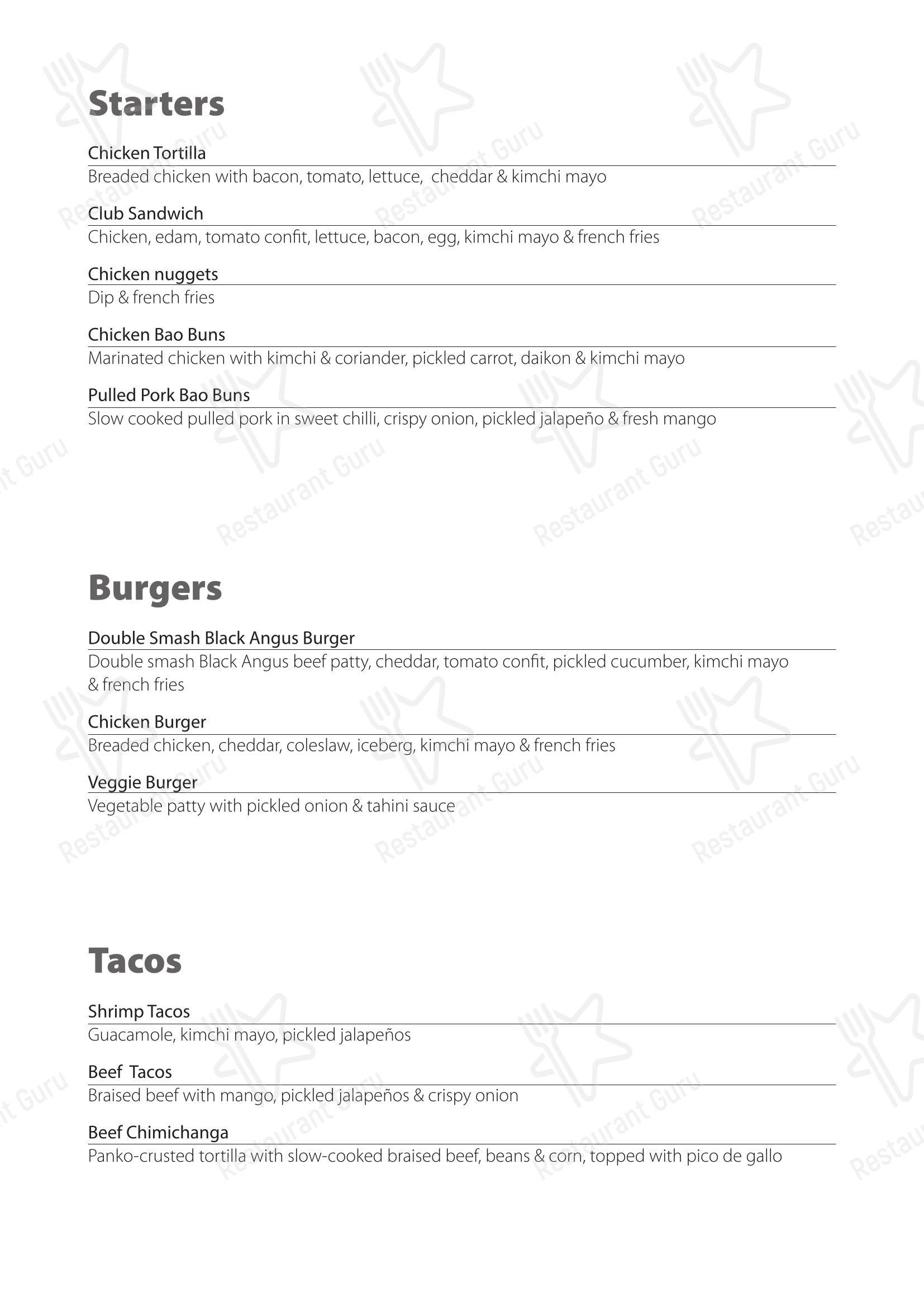 Beachcomber Bar Restaurant Stalis в Сталиде - Меню