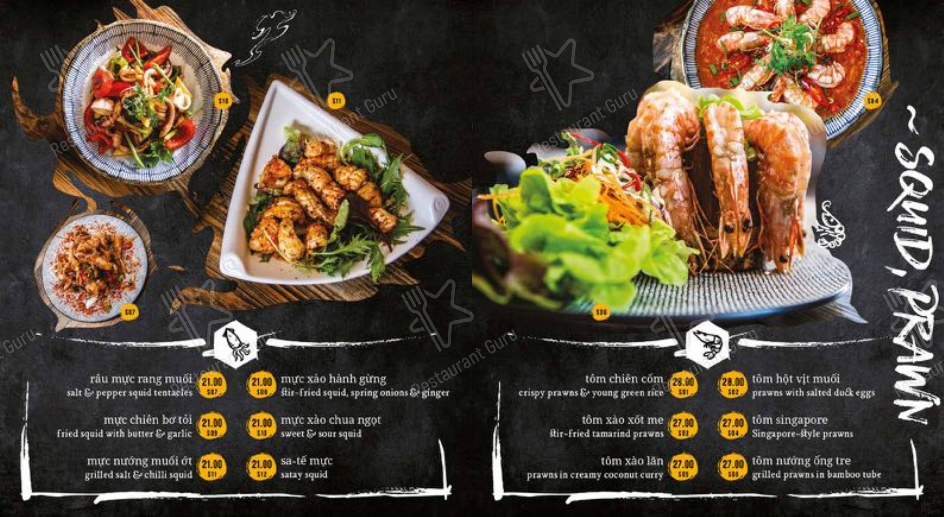 Chopsticks Viet Restaurant в Перте - Меню
