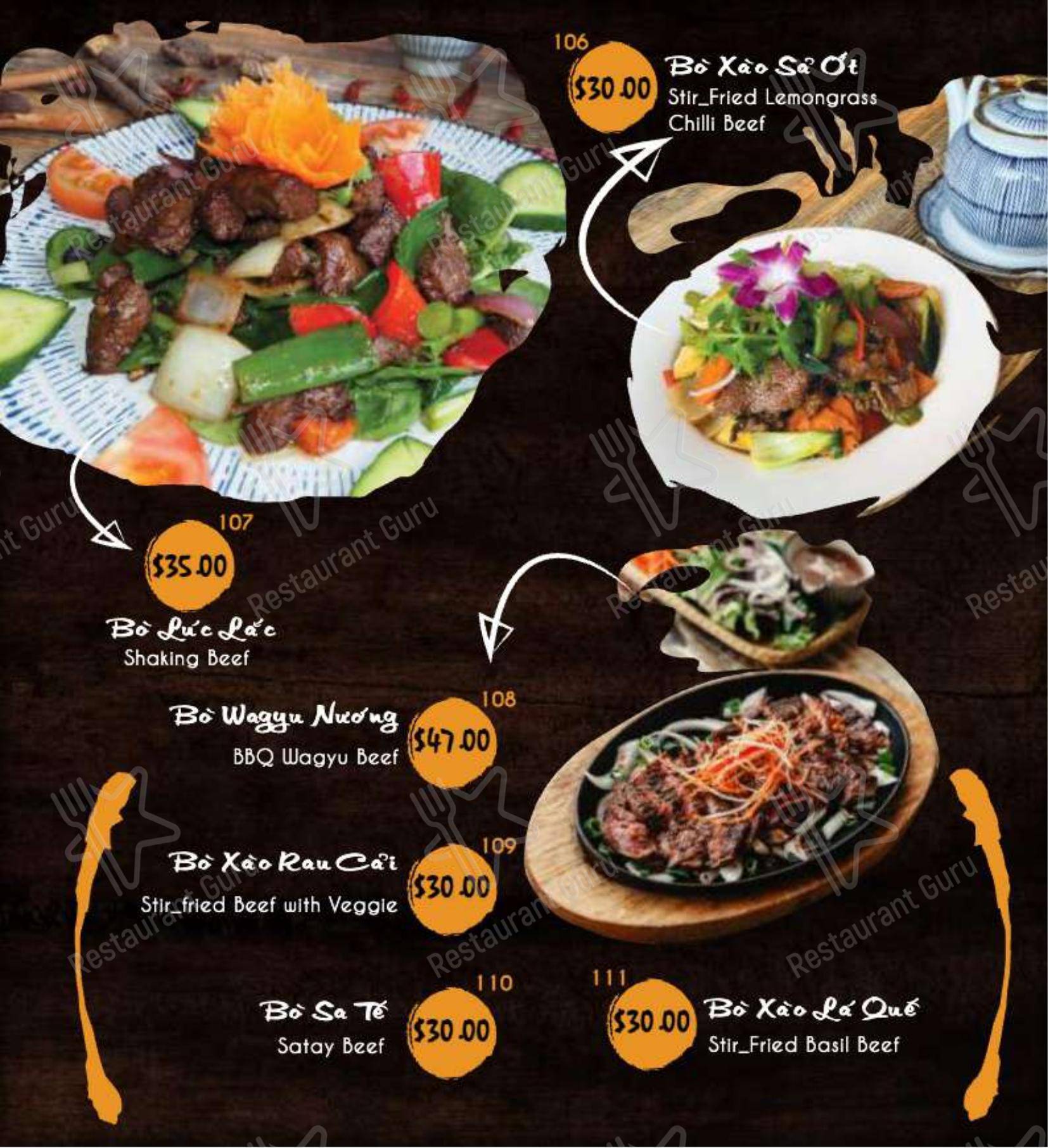 Меню напитков ресторана Chopsticks Viet Restaurant в Перте