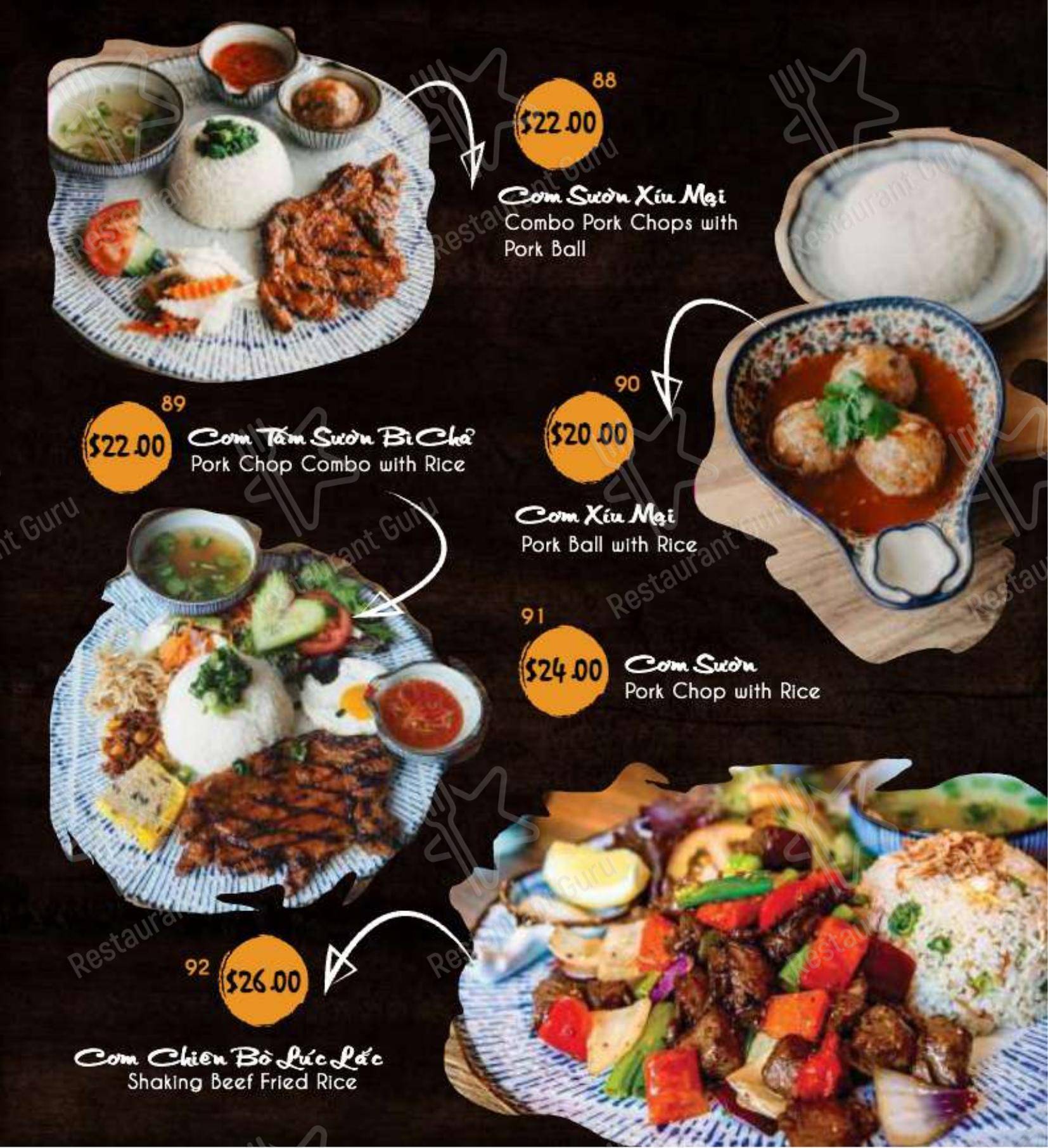 Меню напитков ресторана Chopsticks Viet Restaurant в Перте