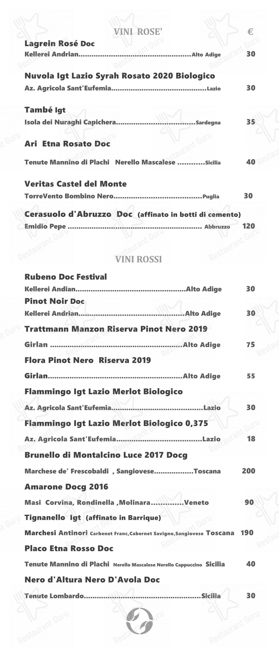 Меню ресторана Ristorante Crab в Риме