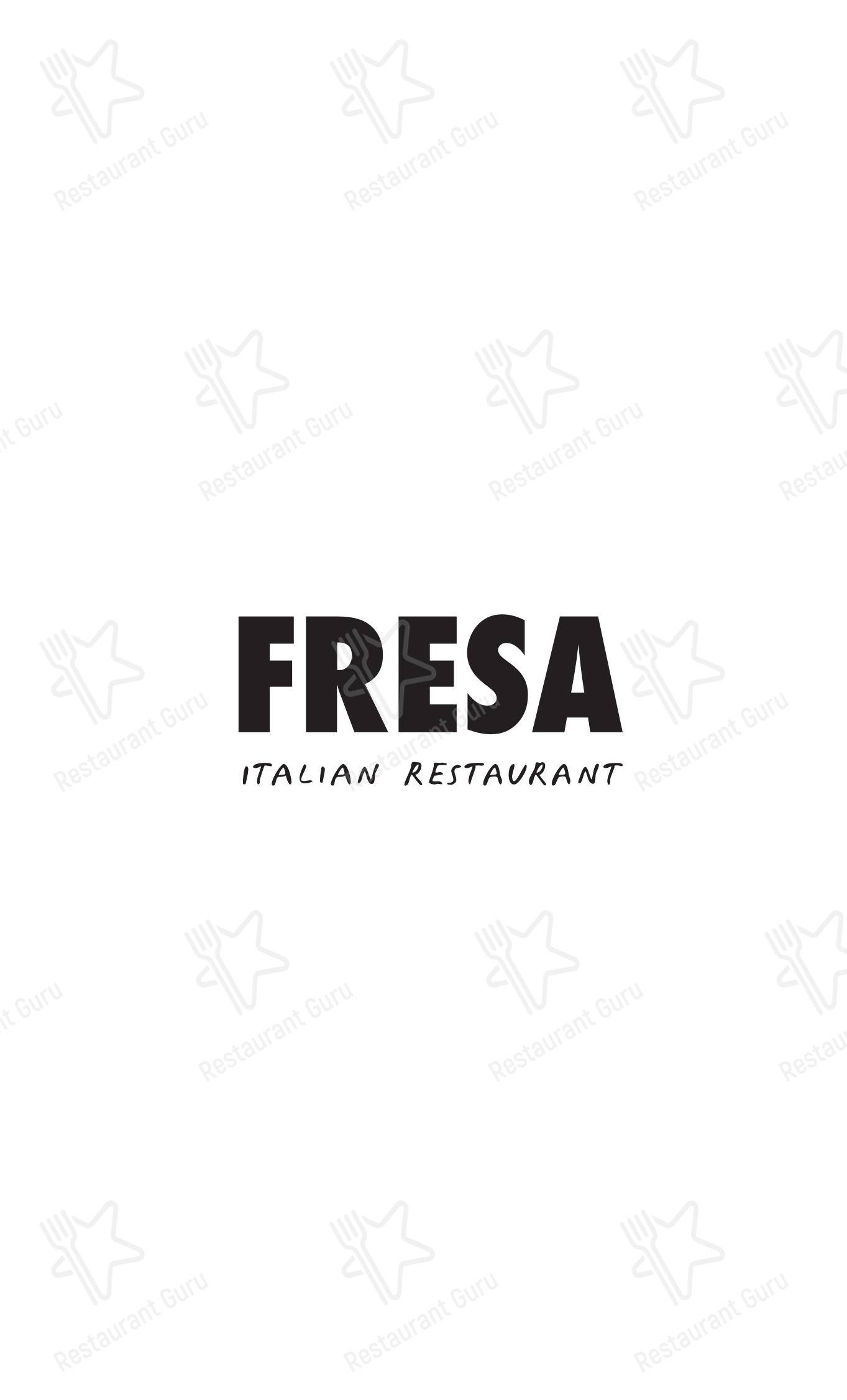 Меню ресторана Fresa - Меню напитков