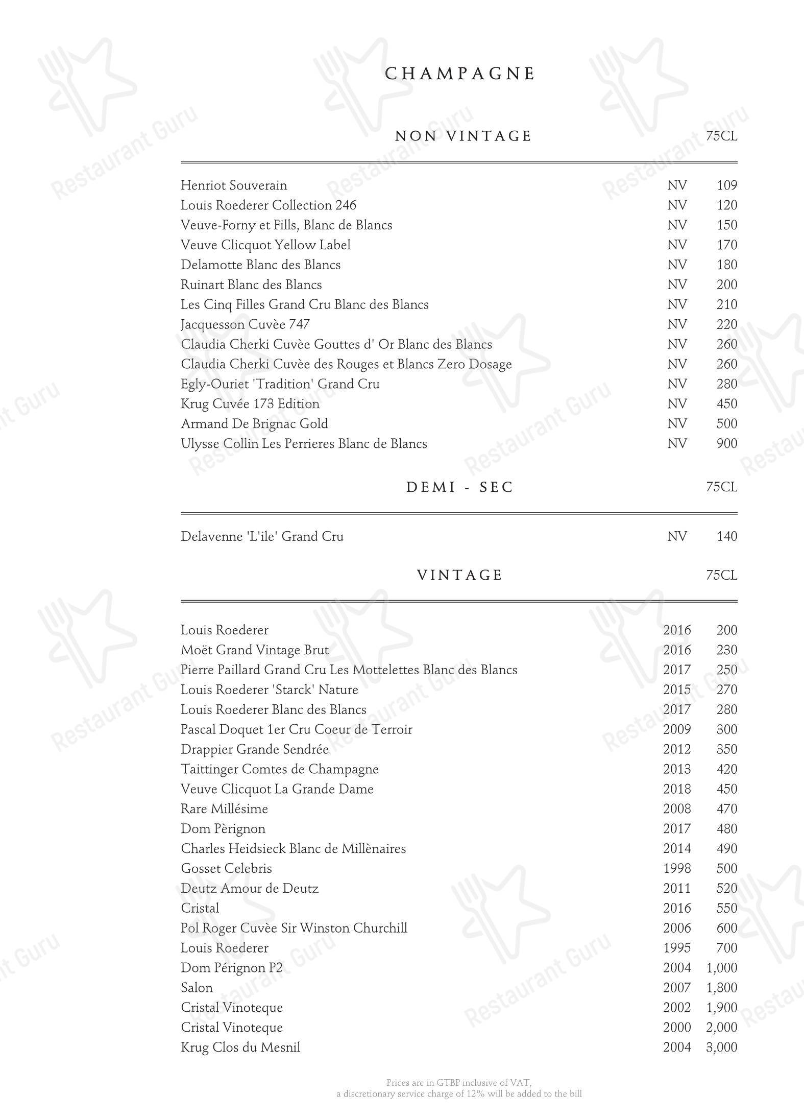 Gaia Miami в Майами-Биче - Меню