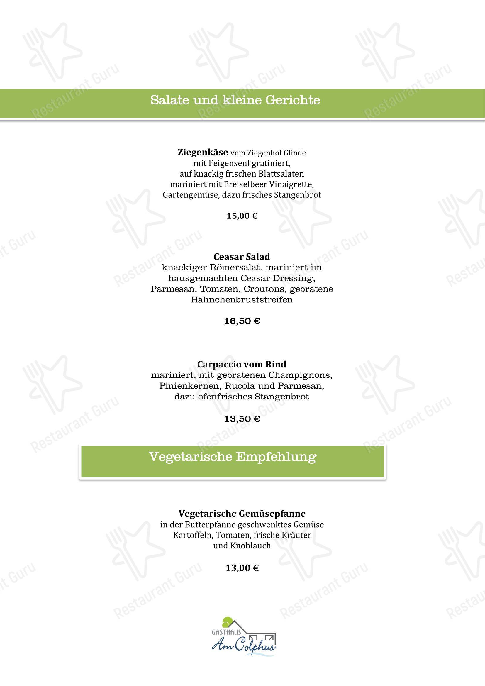 Gasthaus Am Colphus в Барби - Основное меню