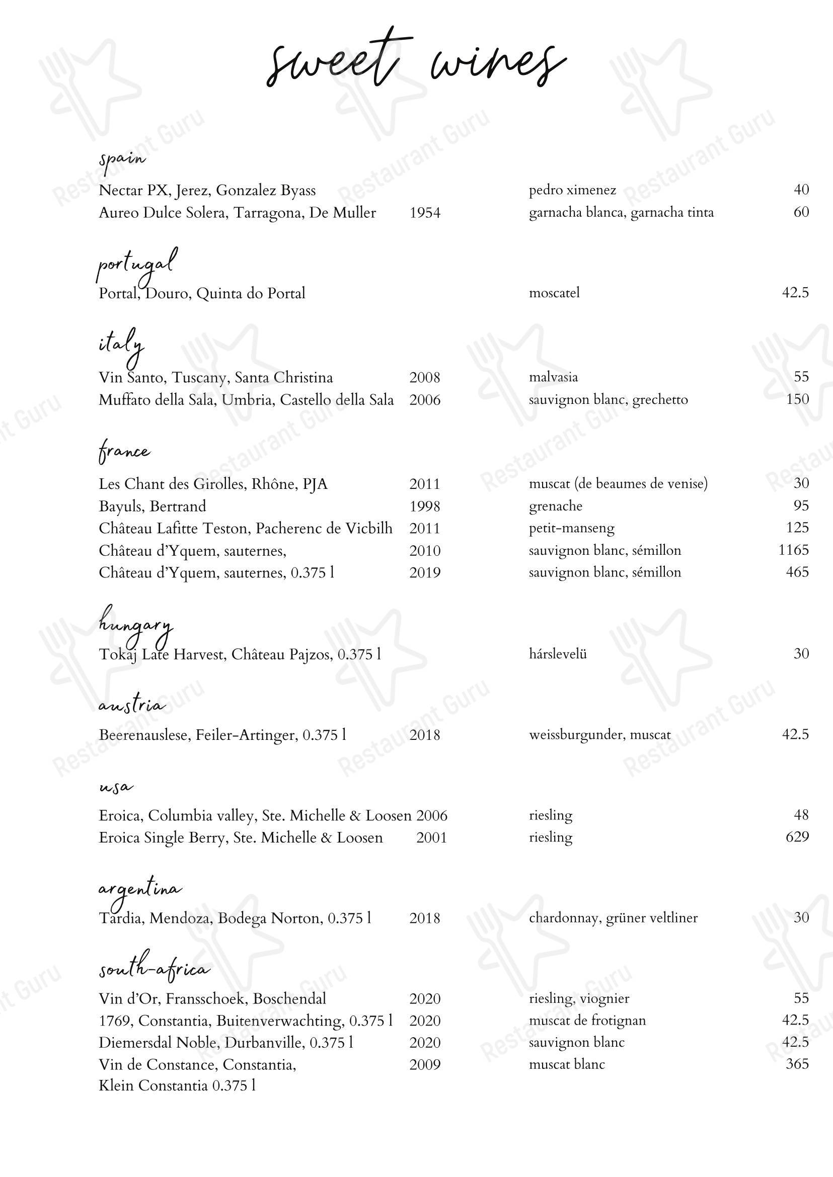 Меню ресторана Restaurant, Hotel & Spa Savarin - 菜单