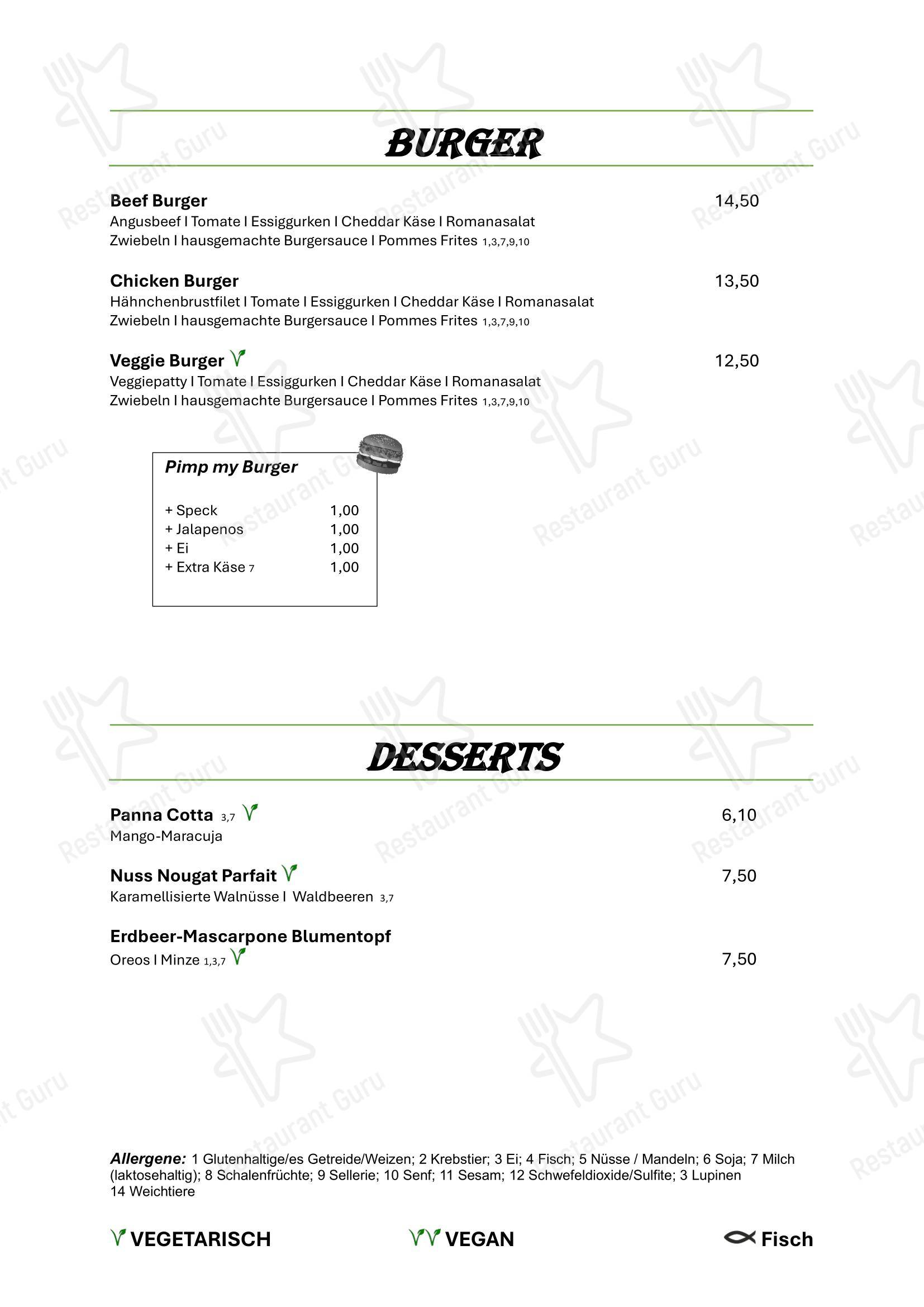 Меню ресторана Restaurant Roots - Меню напитков