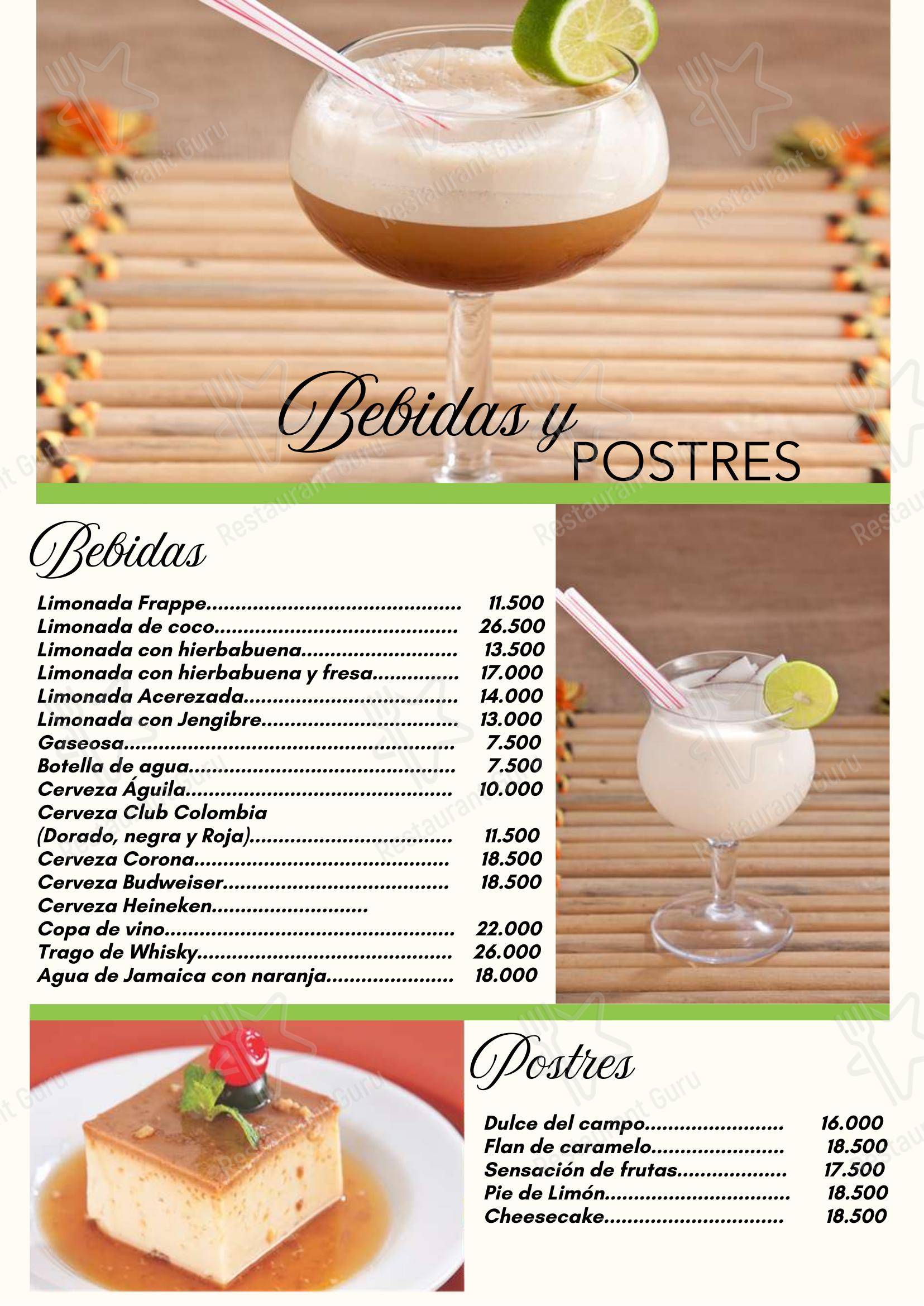 Меню ресторана Restaurante Yotojoro
