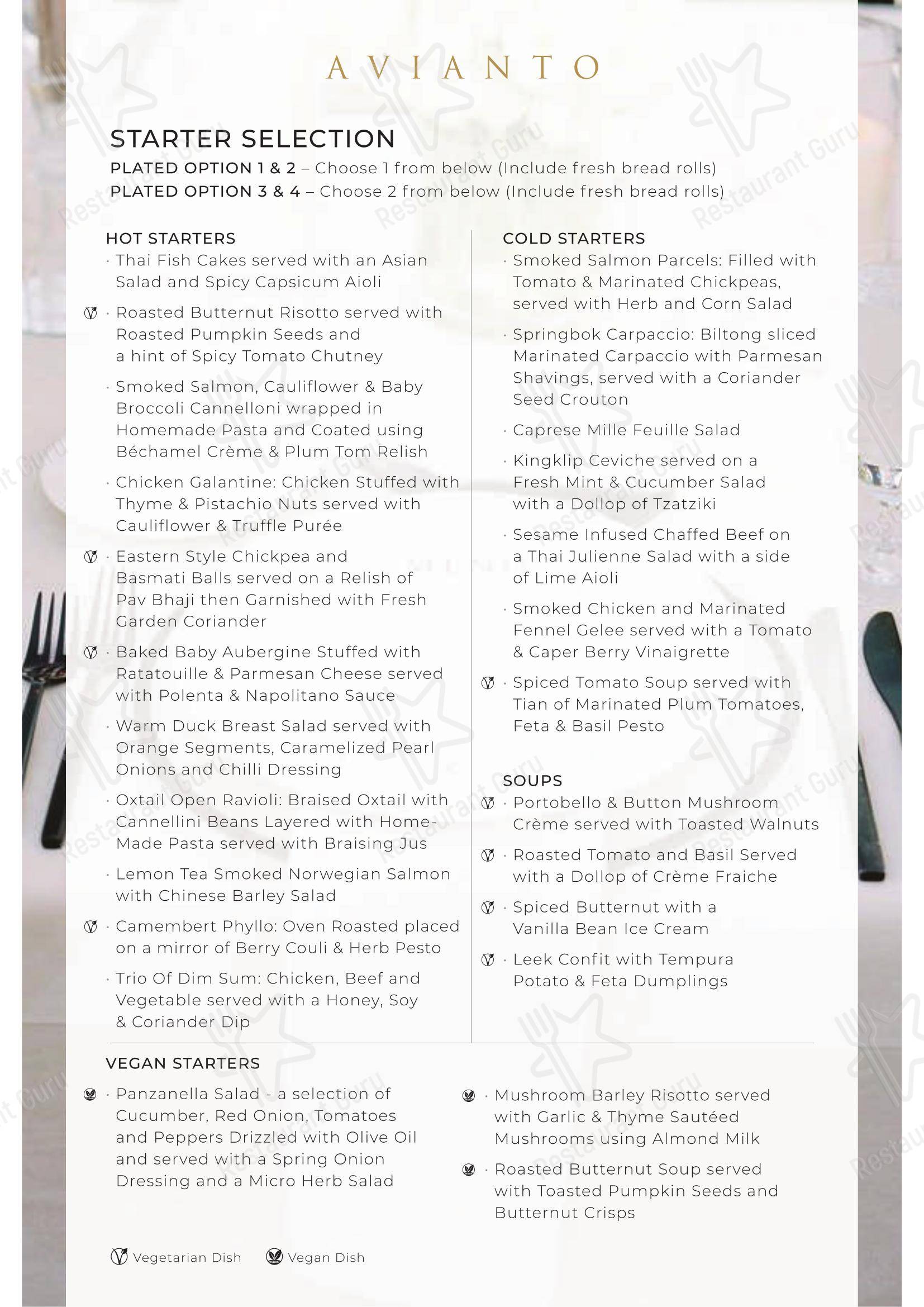 Коктейльная карта ресторана Restaurant Cielo @ Avianto в Рудепурте