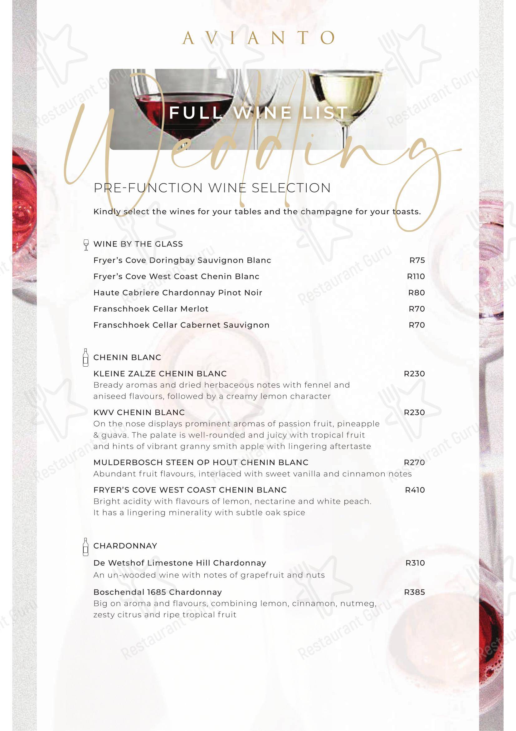 Restaurant Cielo @ Avianto в Рудепурте - Takeaway Menu