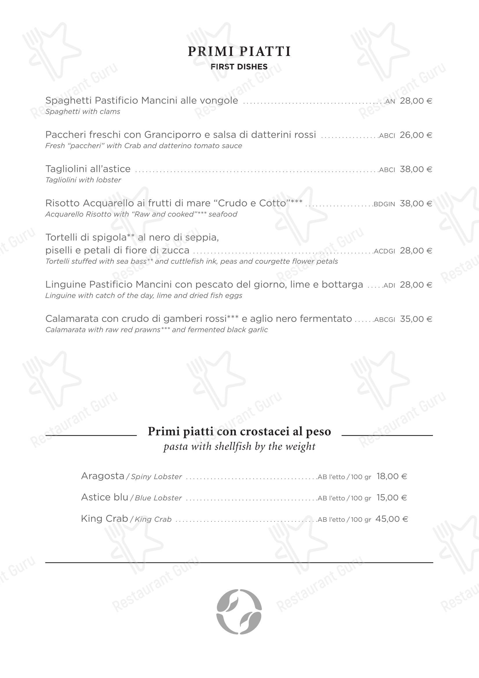 菜单 ресторана Ristorante Crab