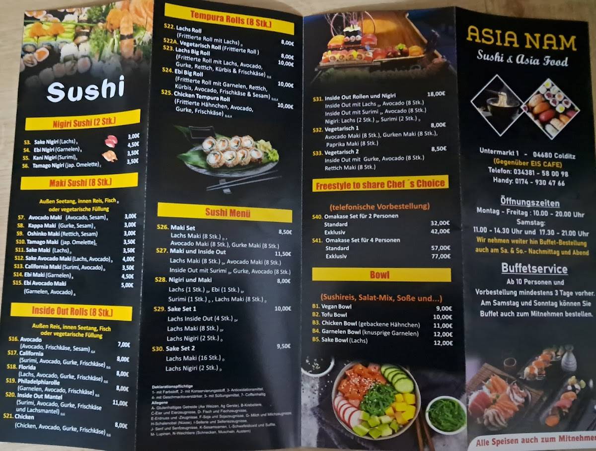 ASIA NAM меню
