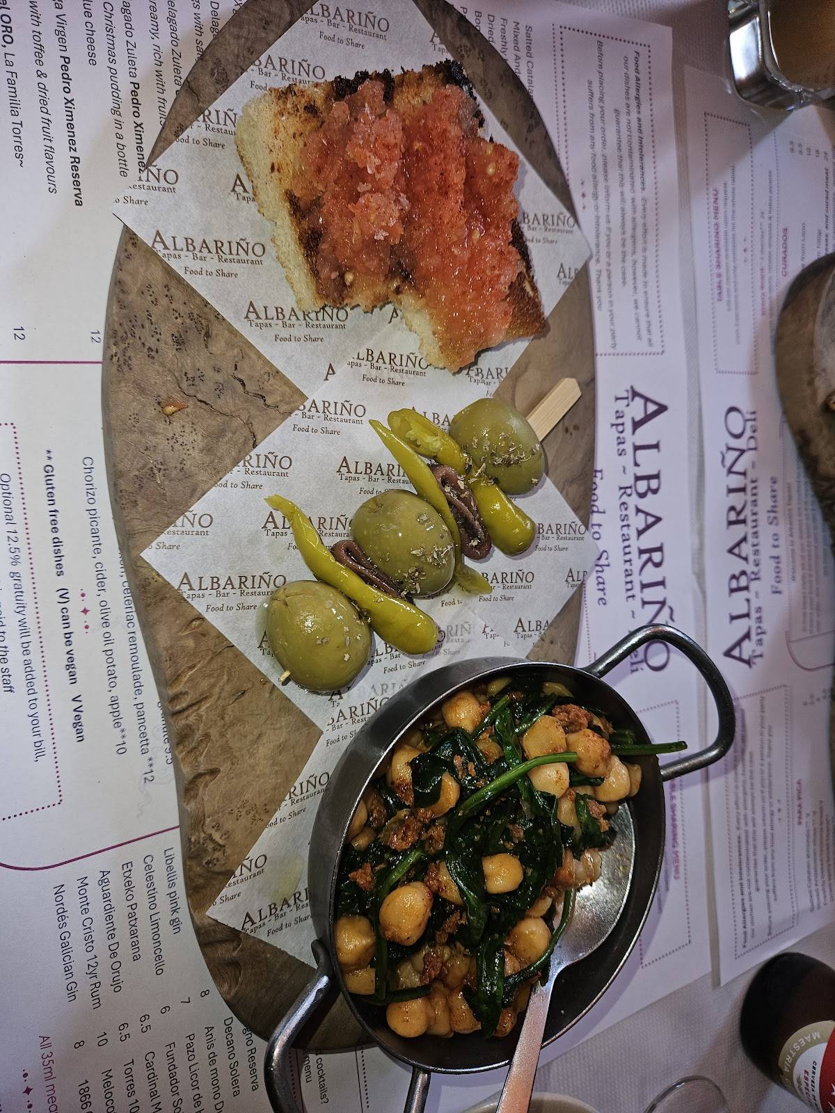 Albariño Tapas меню