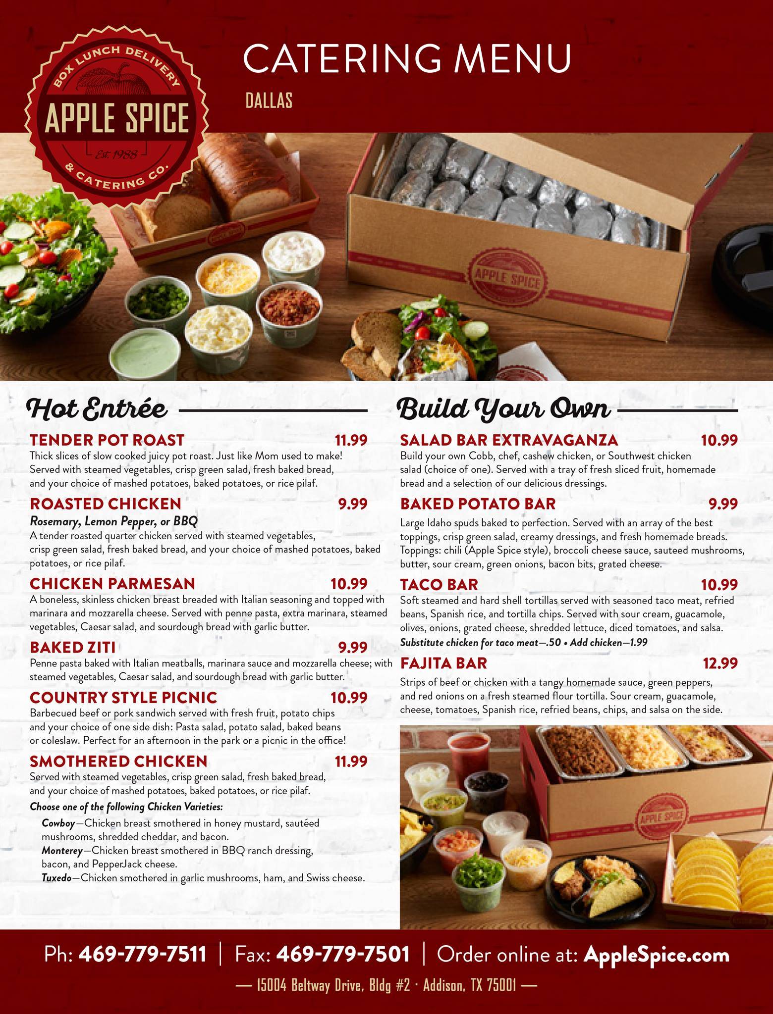 Apple Spice Box Lunch Delivery & Catering Dallas, TX меню