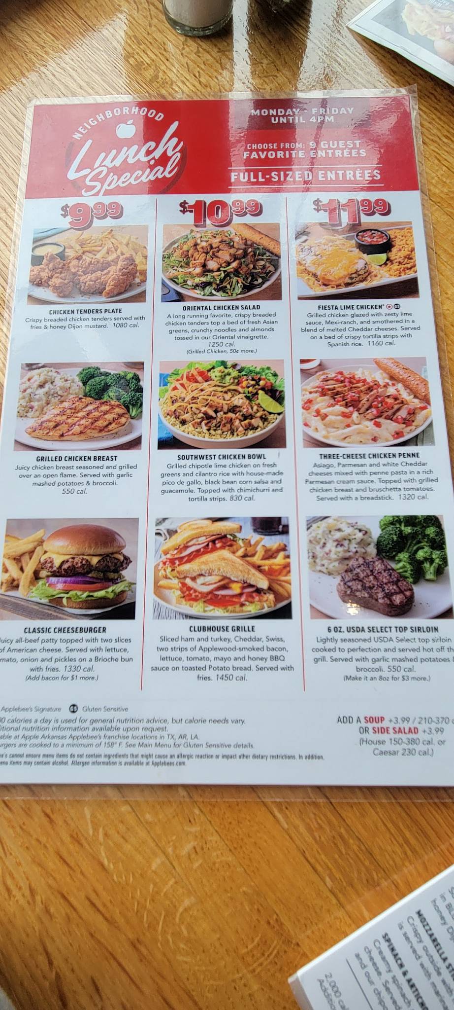 Applebee's Grill + Bar меню