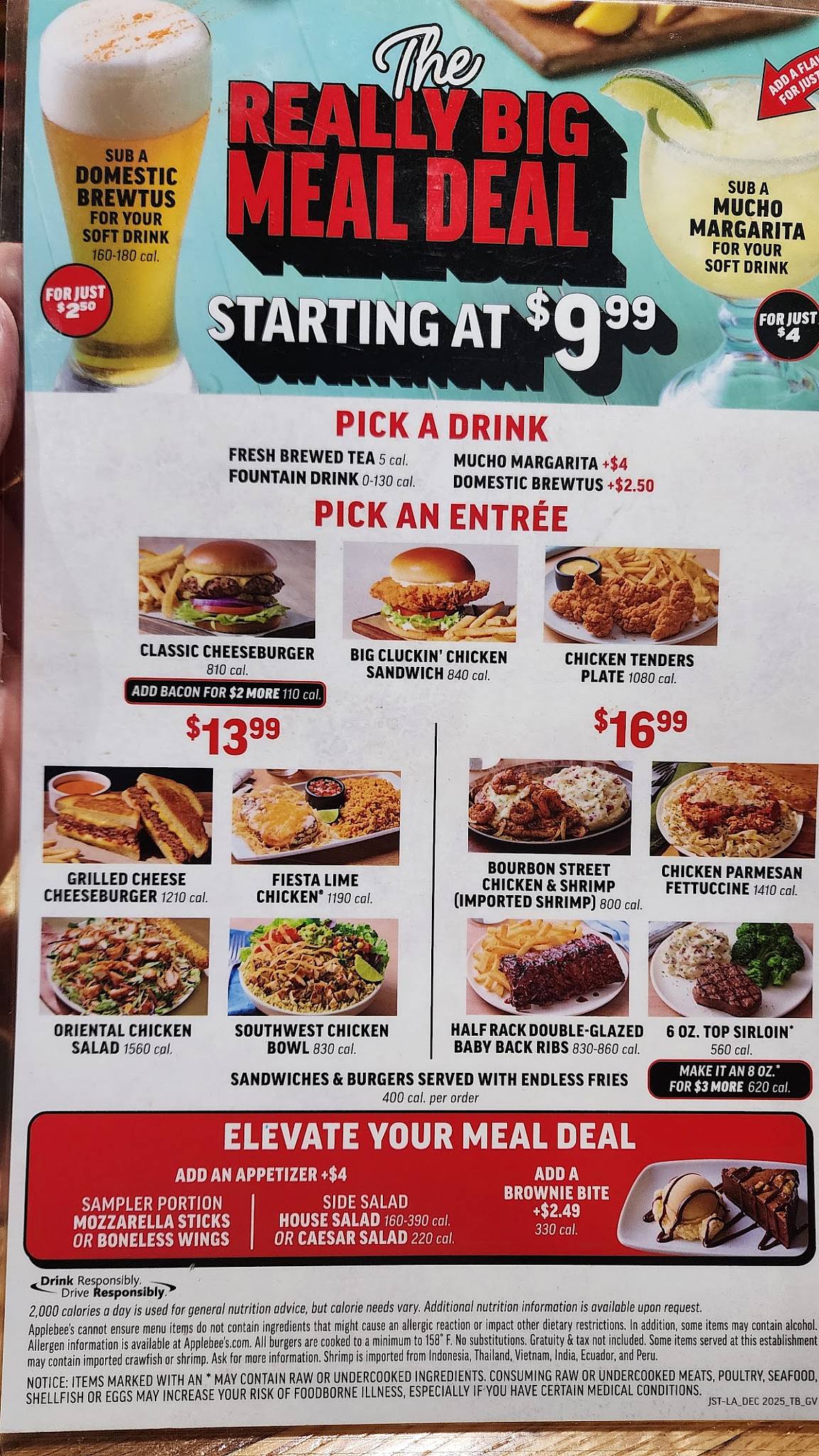 Applebee's Grill + Bar меню