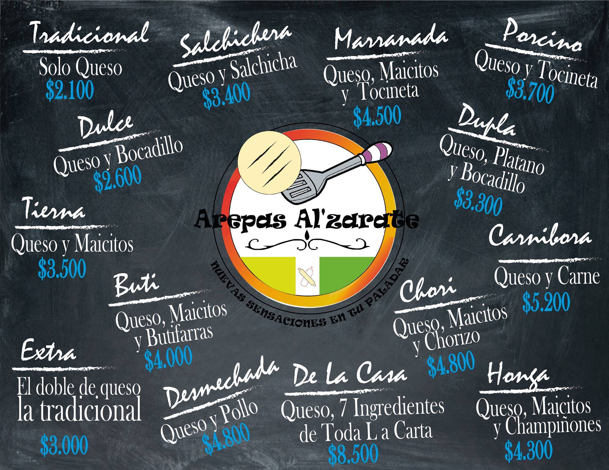 Arepas Alzarate меню