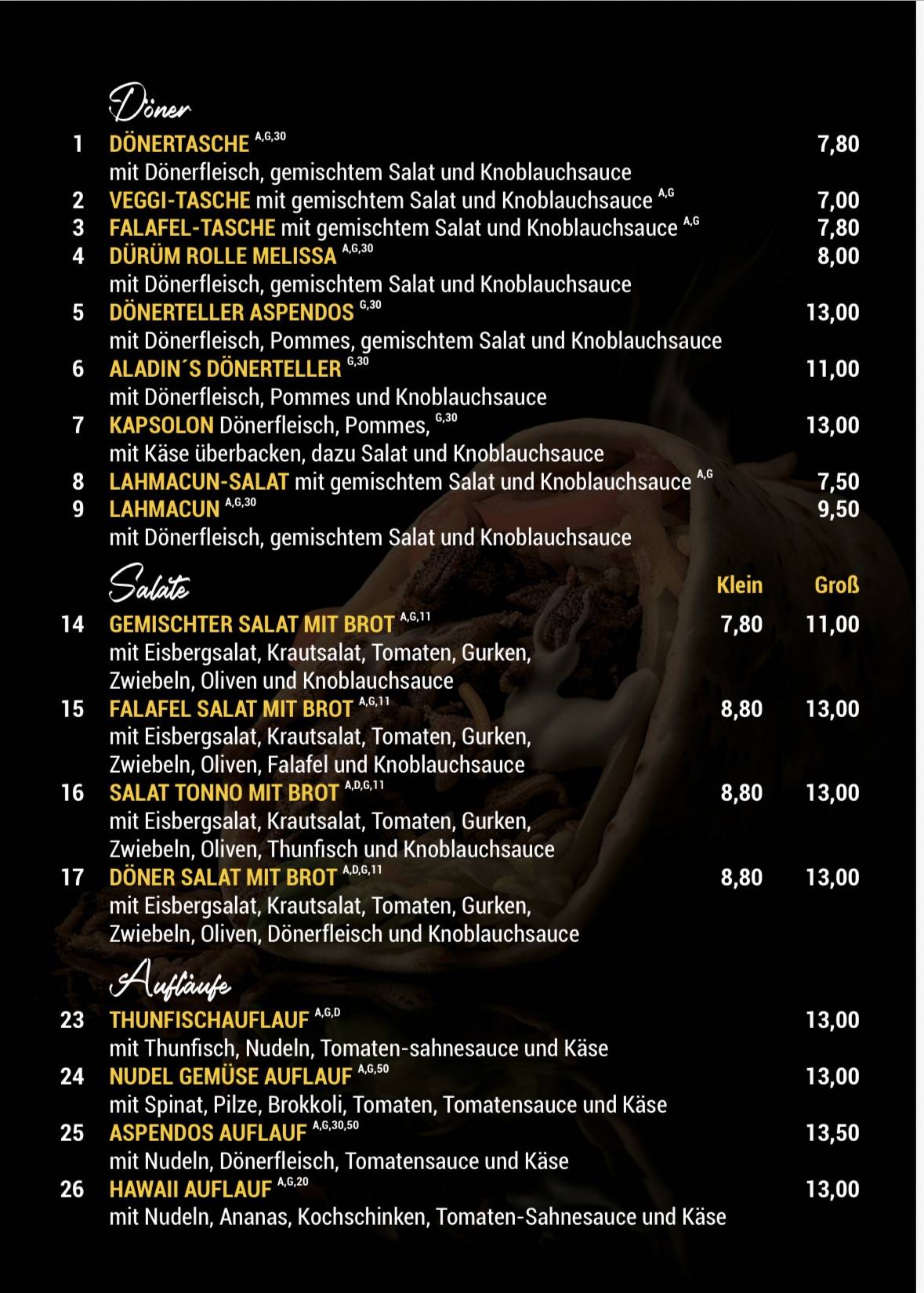 Dorfgrill Züschen меню