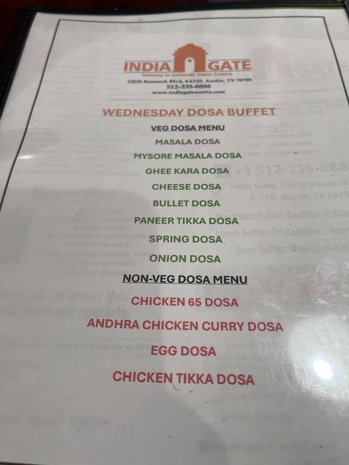 India Gate меню