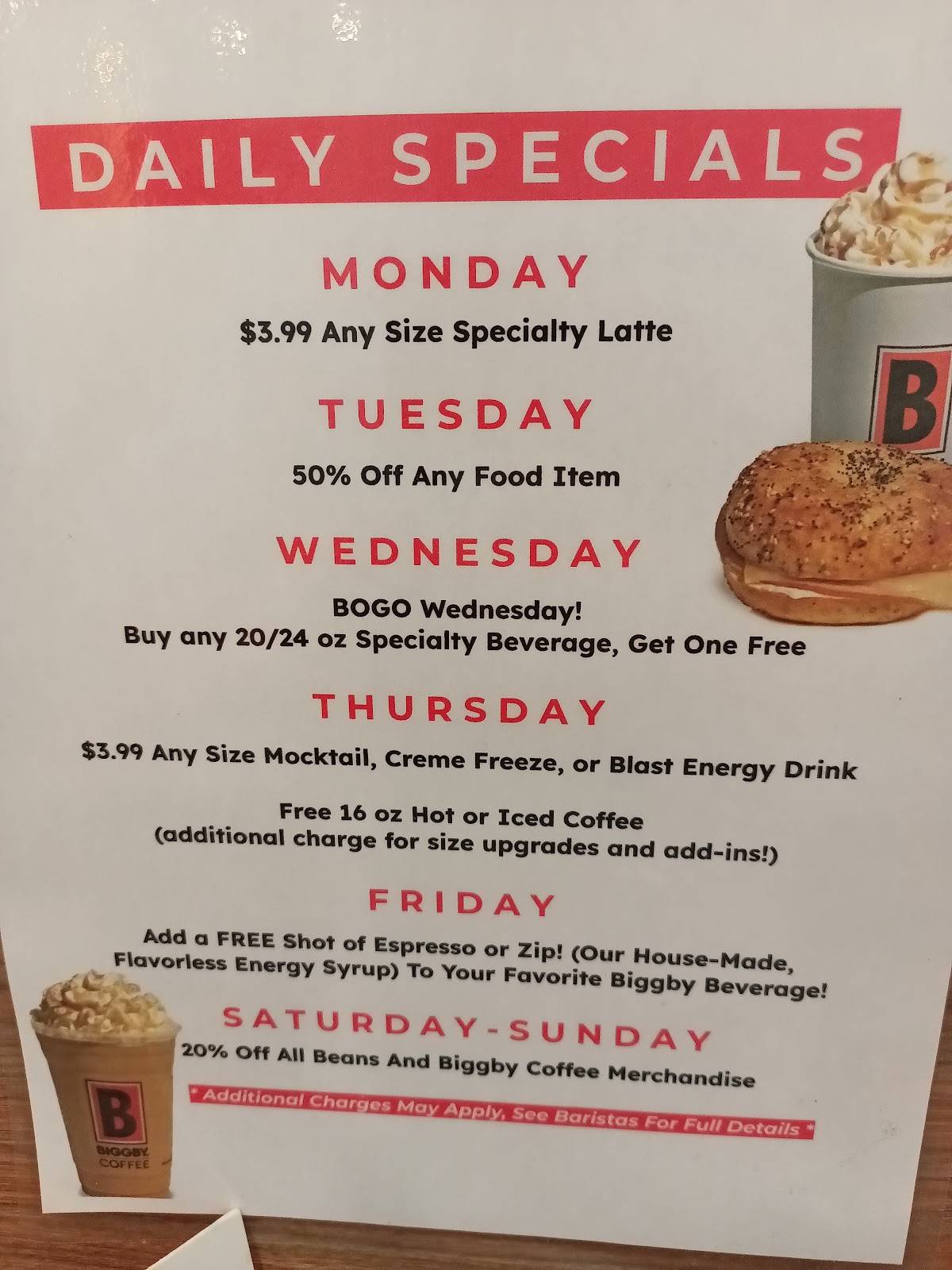BIGGBY COFFEE меню