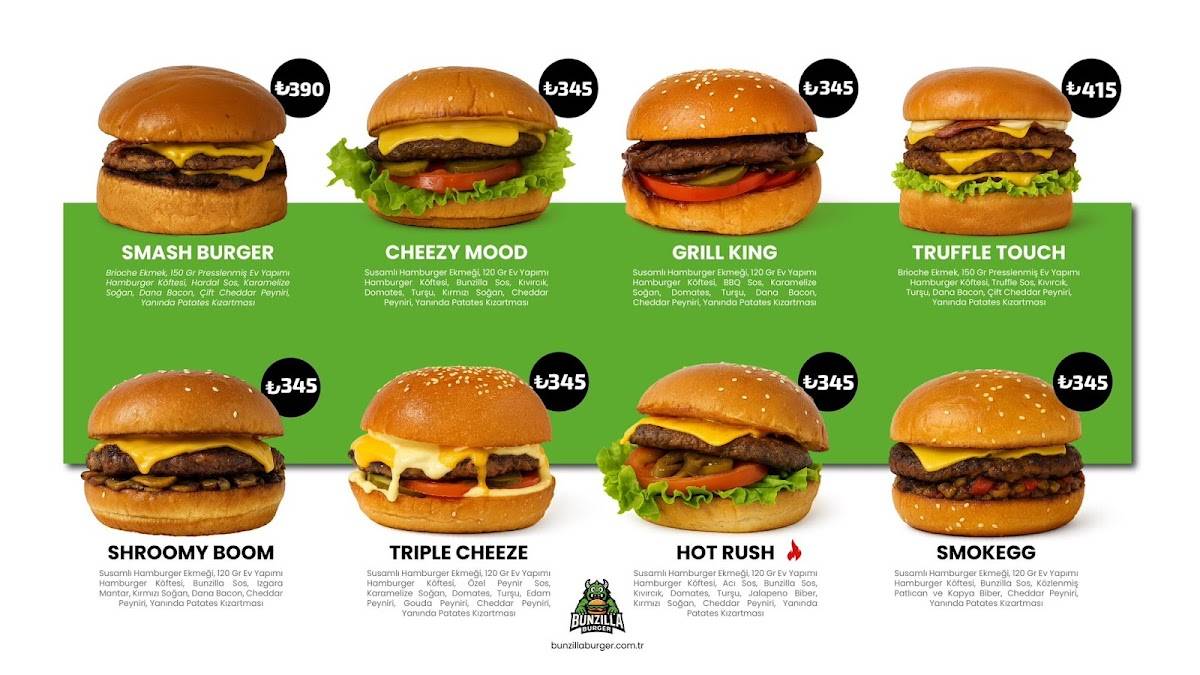 BUNZILLA BURGER меню