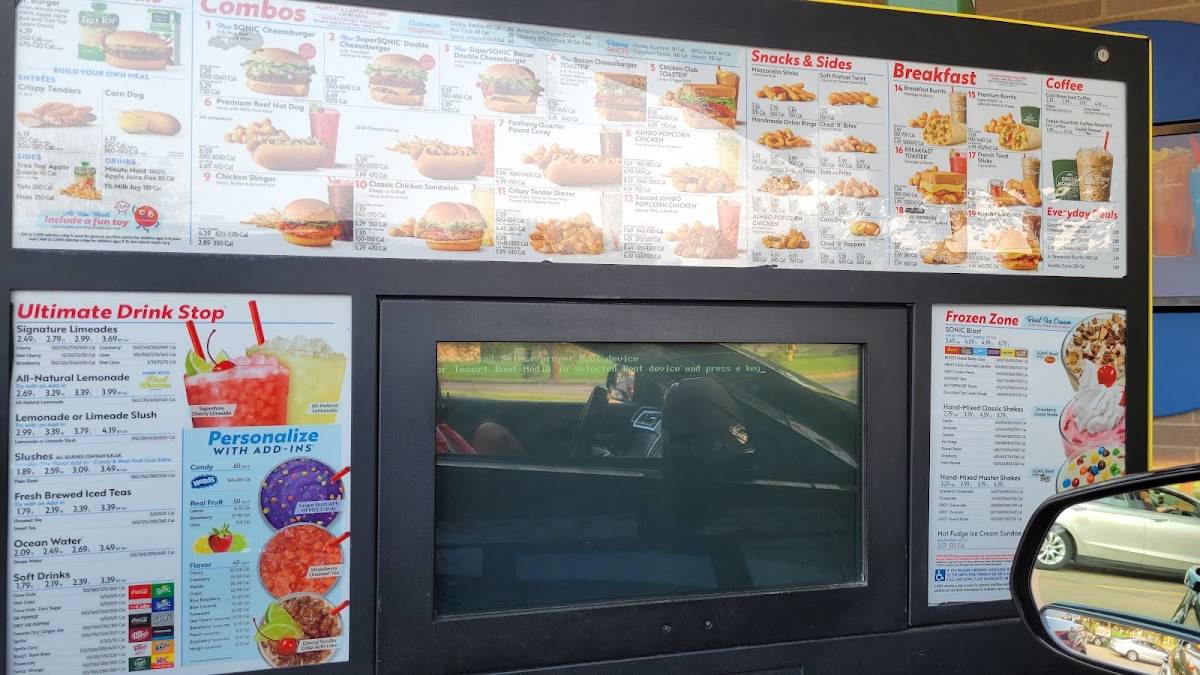 Sonic Drive-In меню