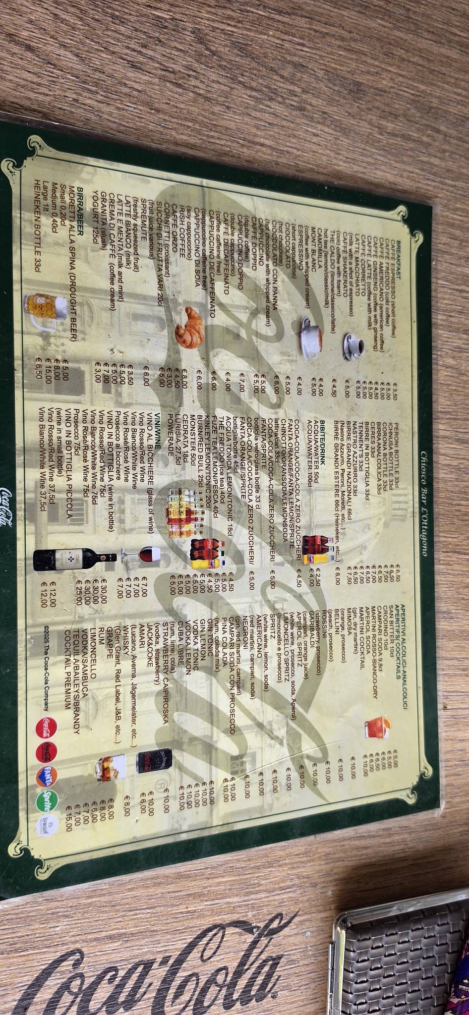 Bar L'Ottagono меню