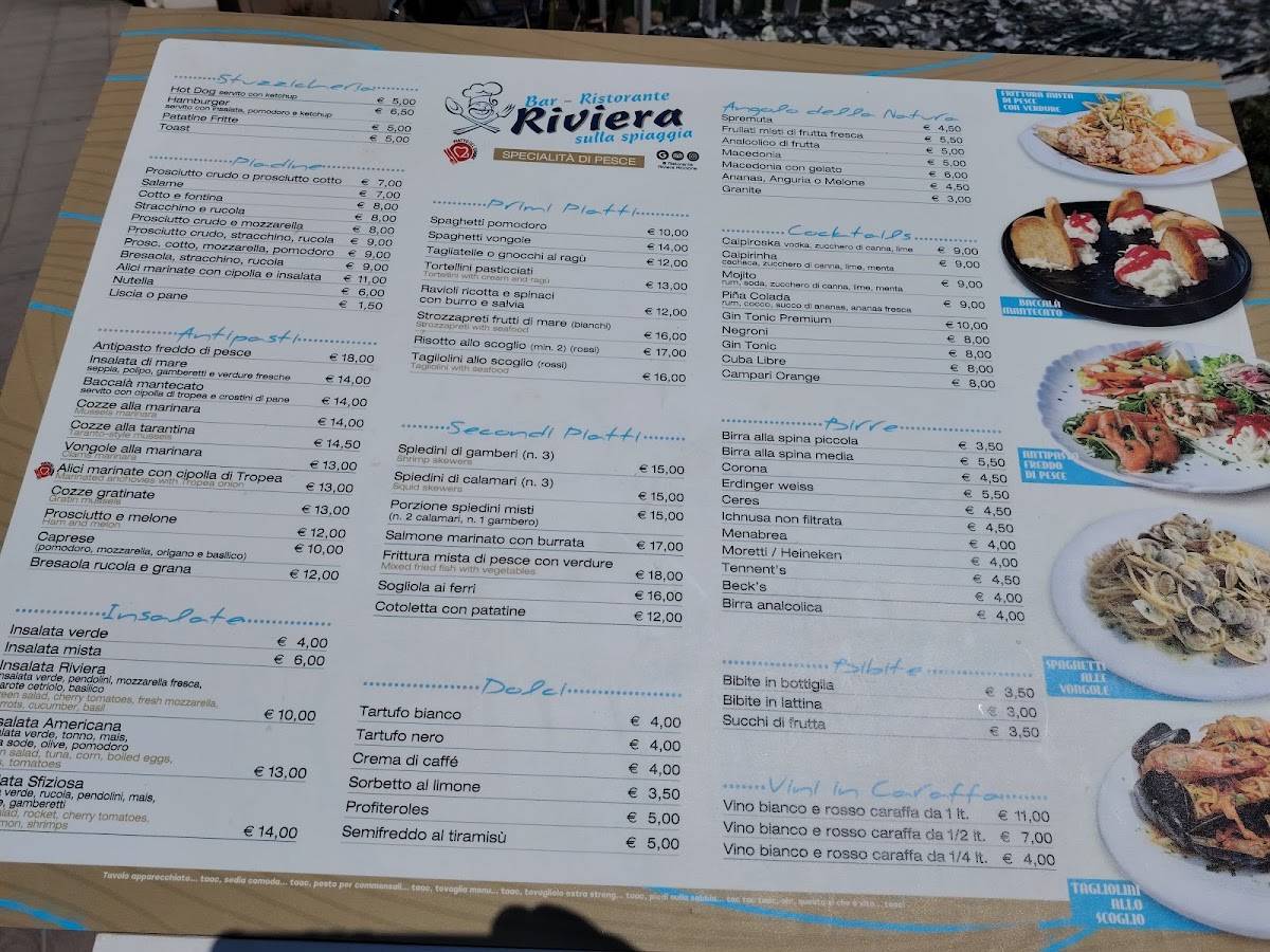 Bar Ristorante Riviera меню