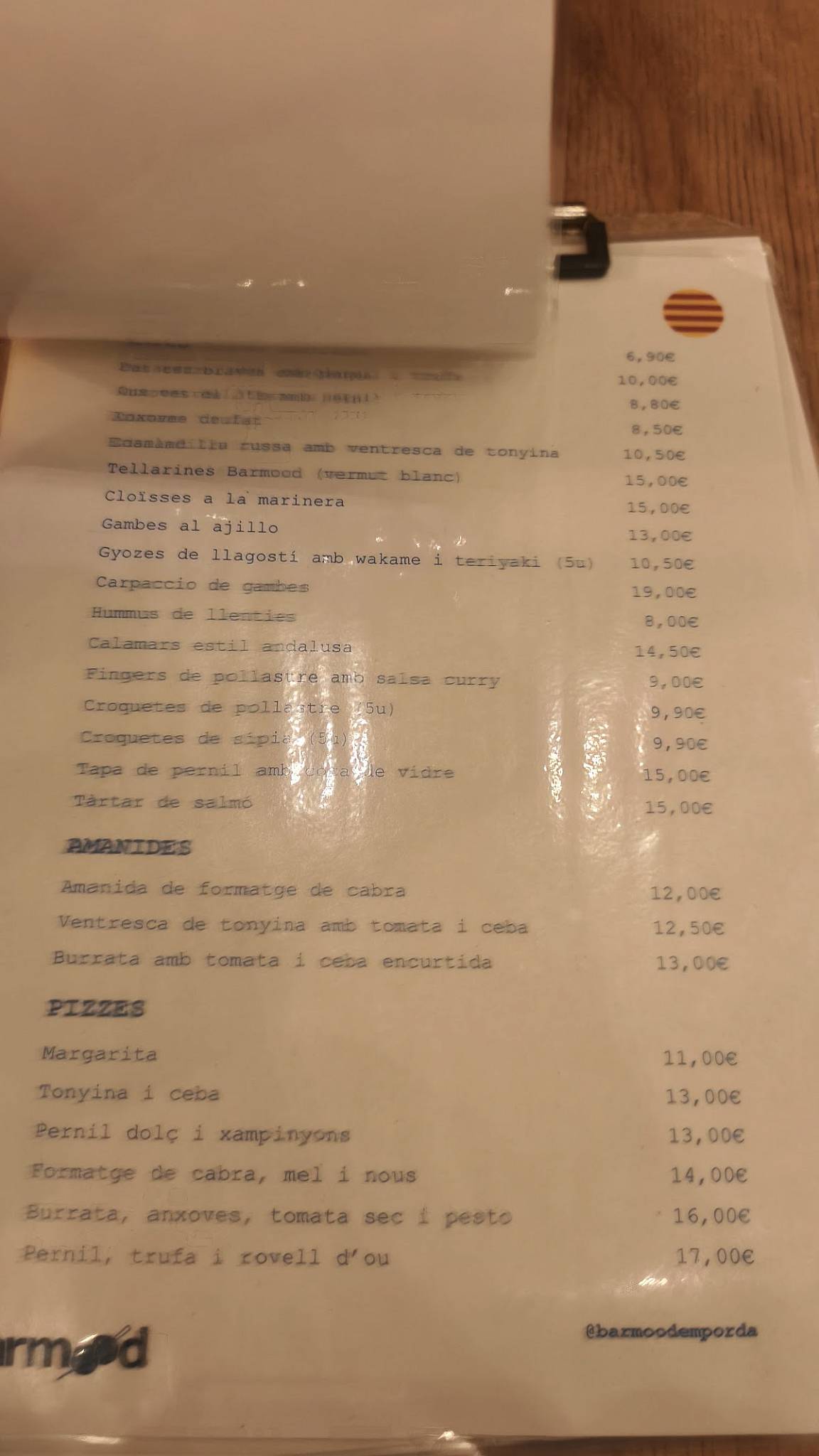 Barmood меню
