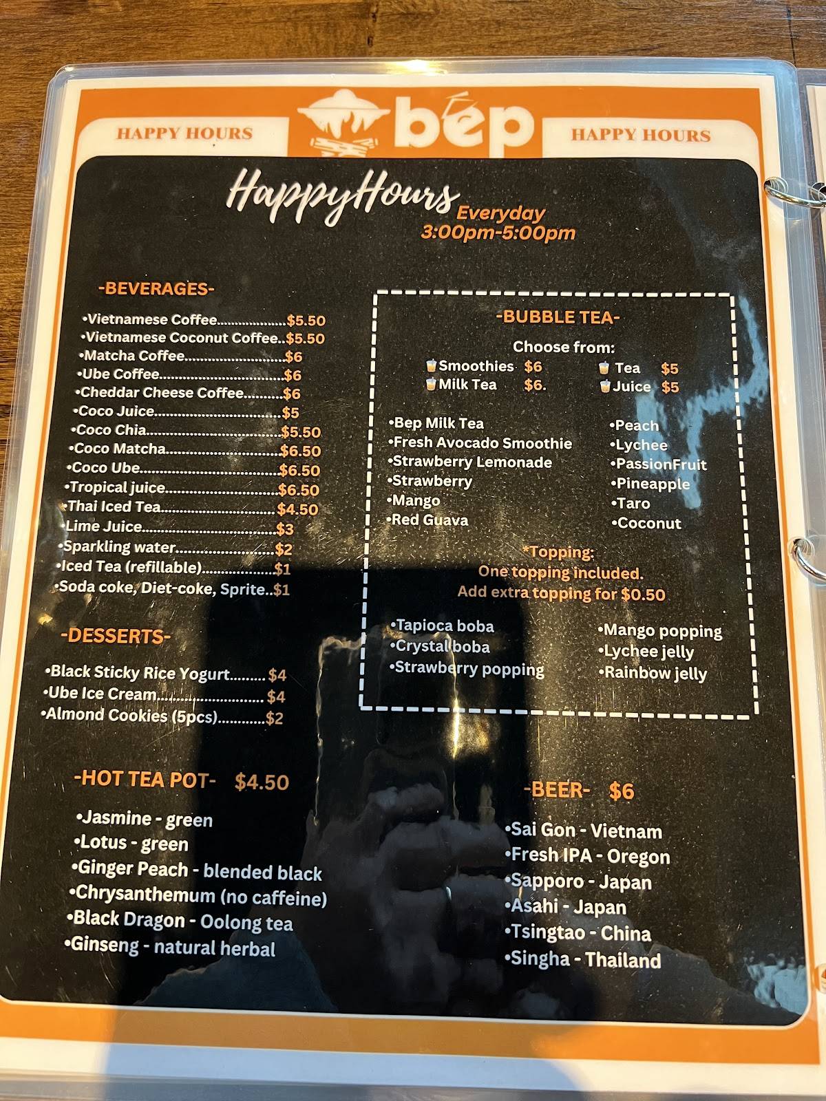 Bep Vietnamese Grill меню