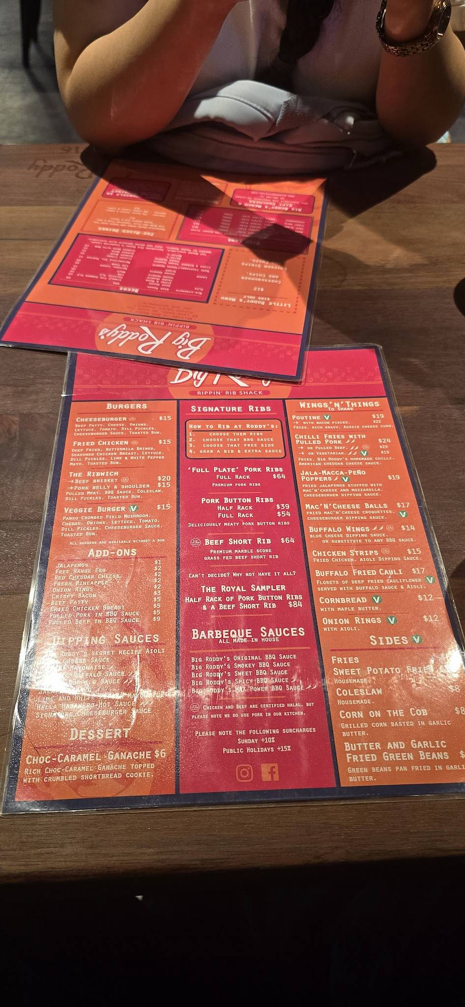 Big Roddy's Rippin' Rib Shack - South Brisbane меню